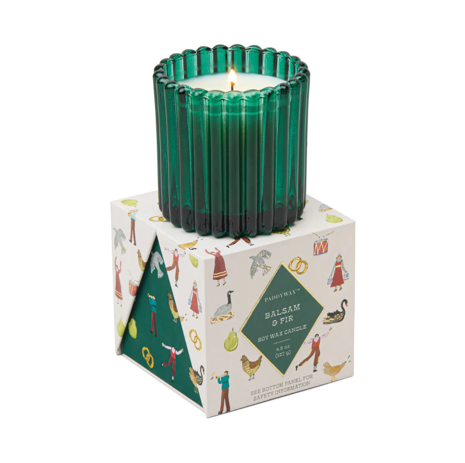 Tinted Glass Candle in Gift Box - Balsam & Fir