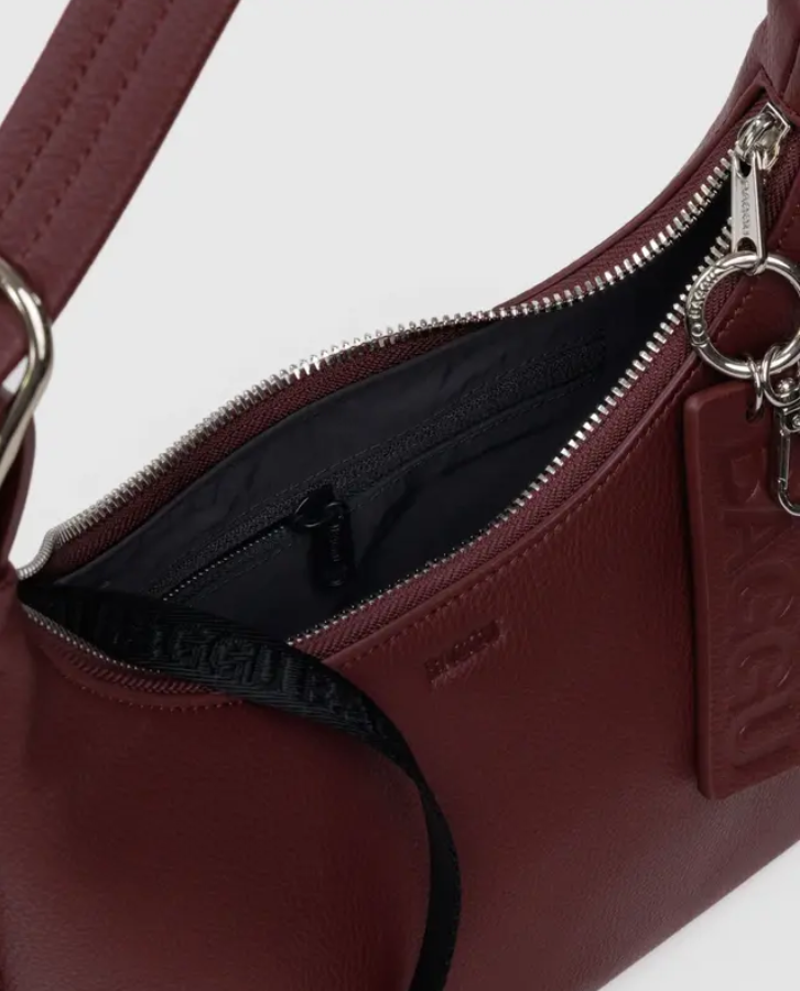 Mini Recycled Leather Shoulder Bag - Mahogany