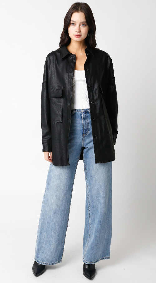 Marsha Leather Shacket
