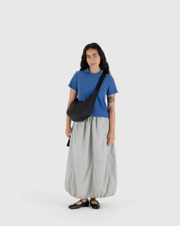 Black Nylon Crescent Bag - Black