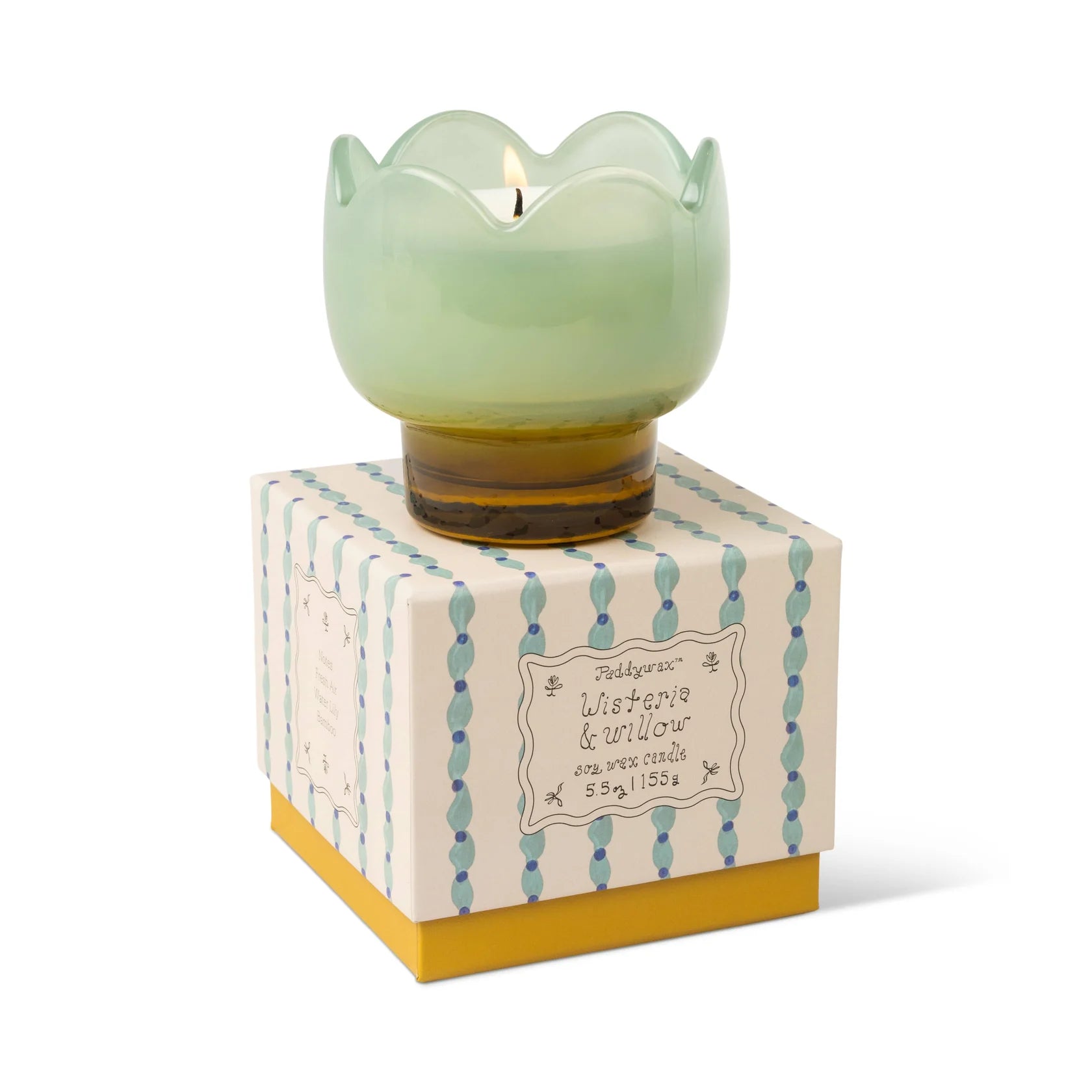 Tulip 5.5oz Milky Glass - Wisteria & Willow