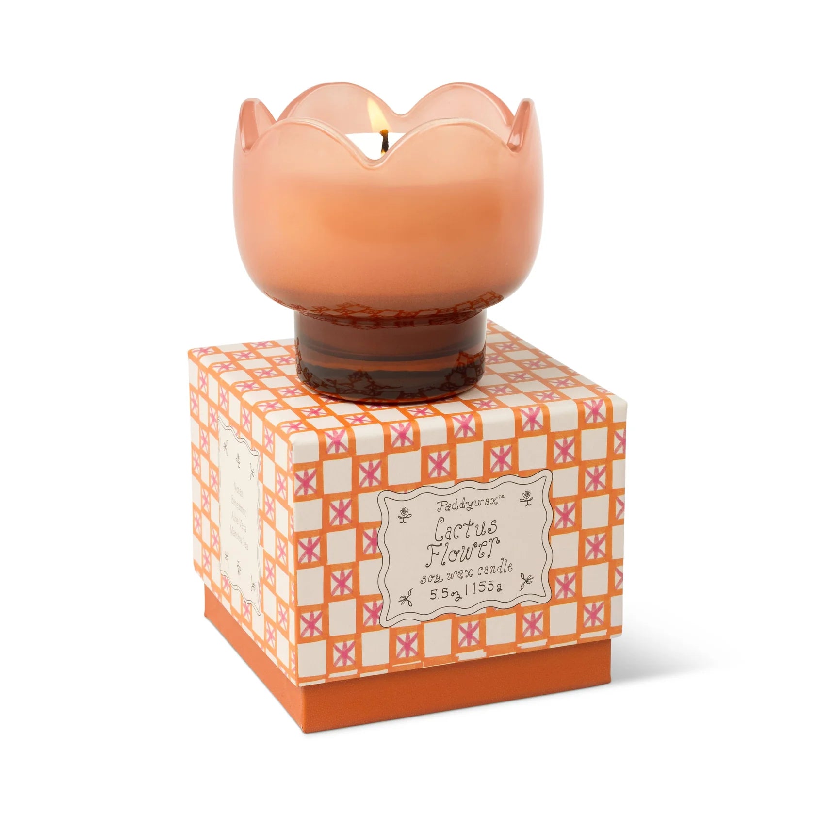 Tulip 5.5oz Milky Glass - Cactus Flower