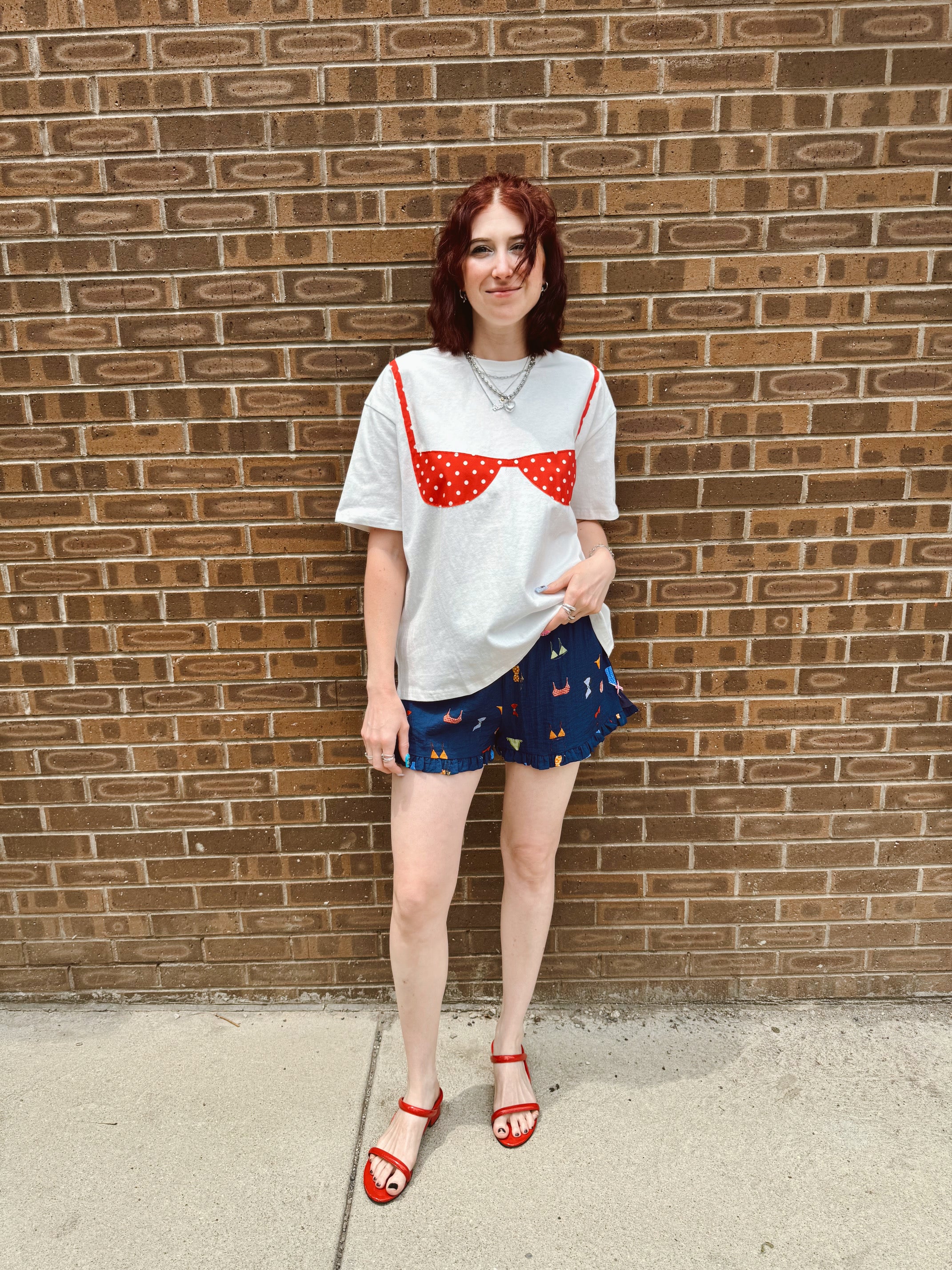 Red Dot Bikini Top Tee