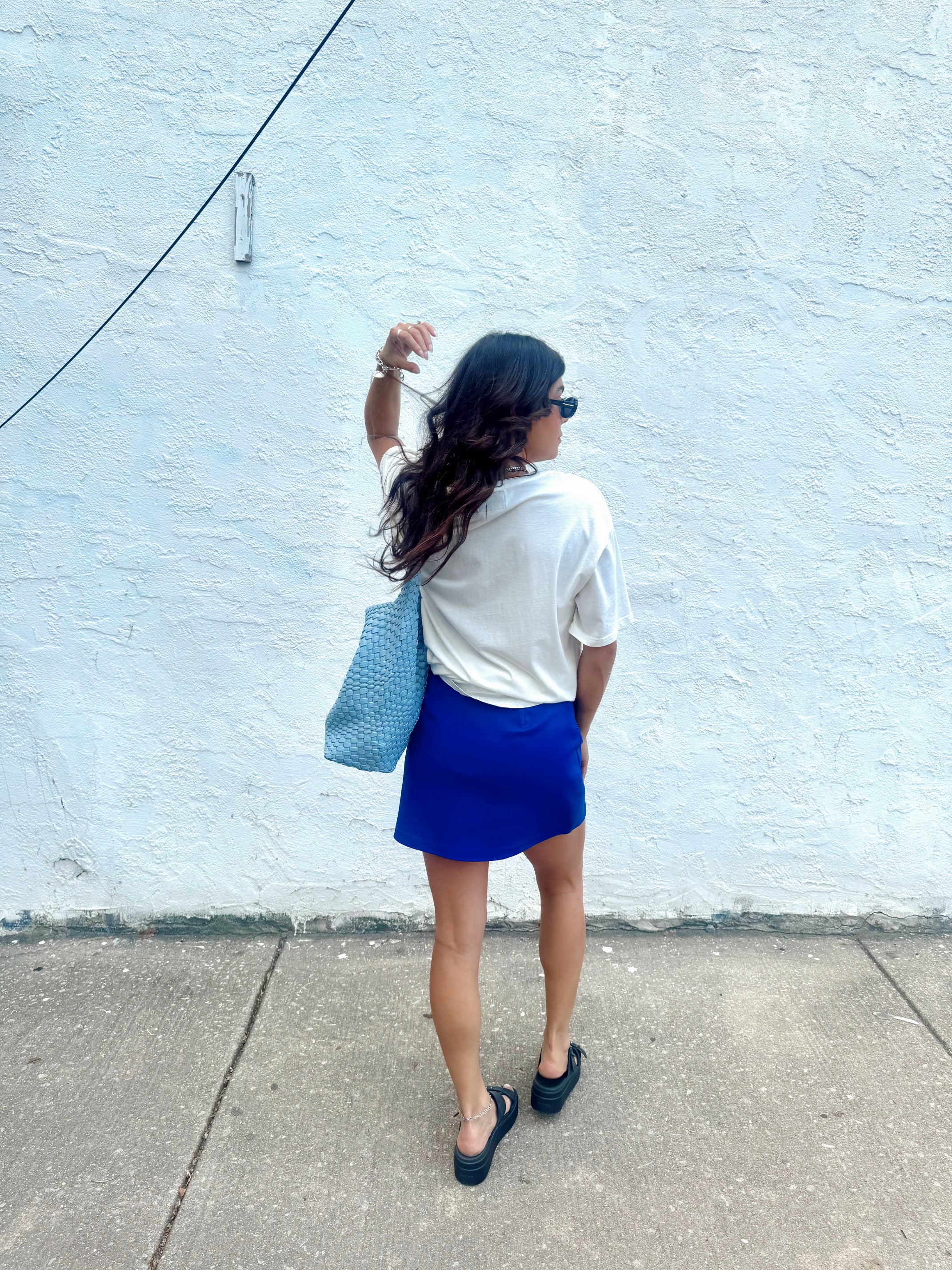 Cut Out Mini Skort - Cobalt Blue