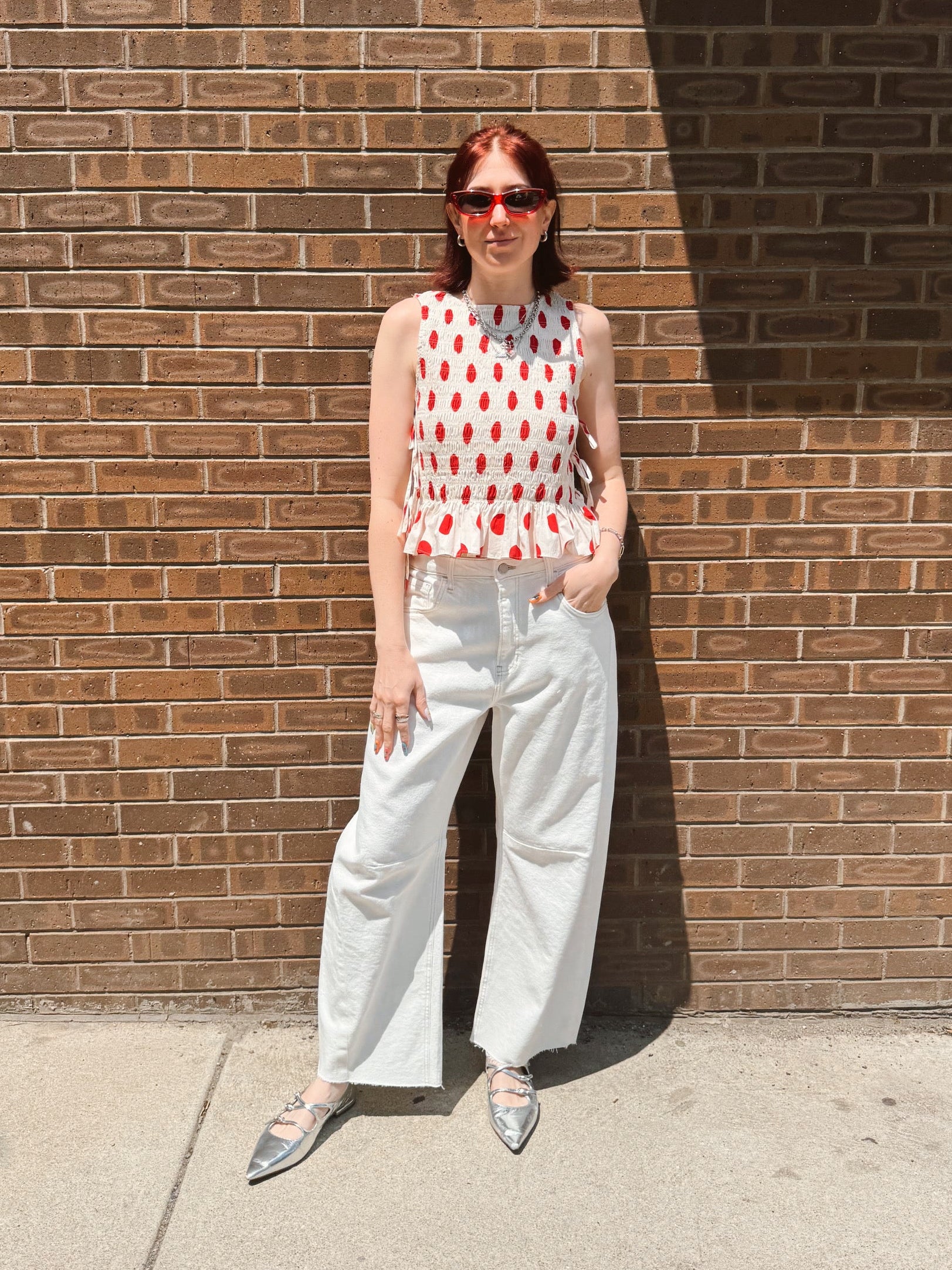 Maeve Polka Dot Top