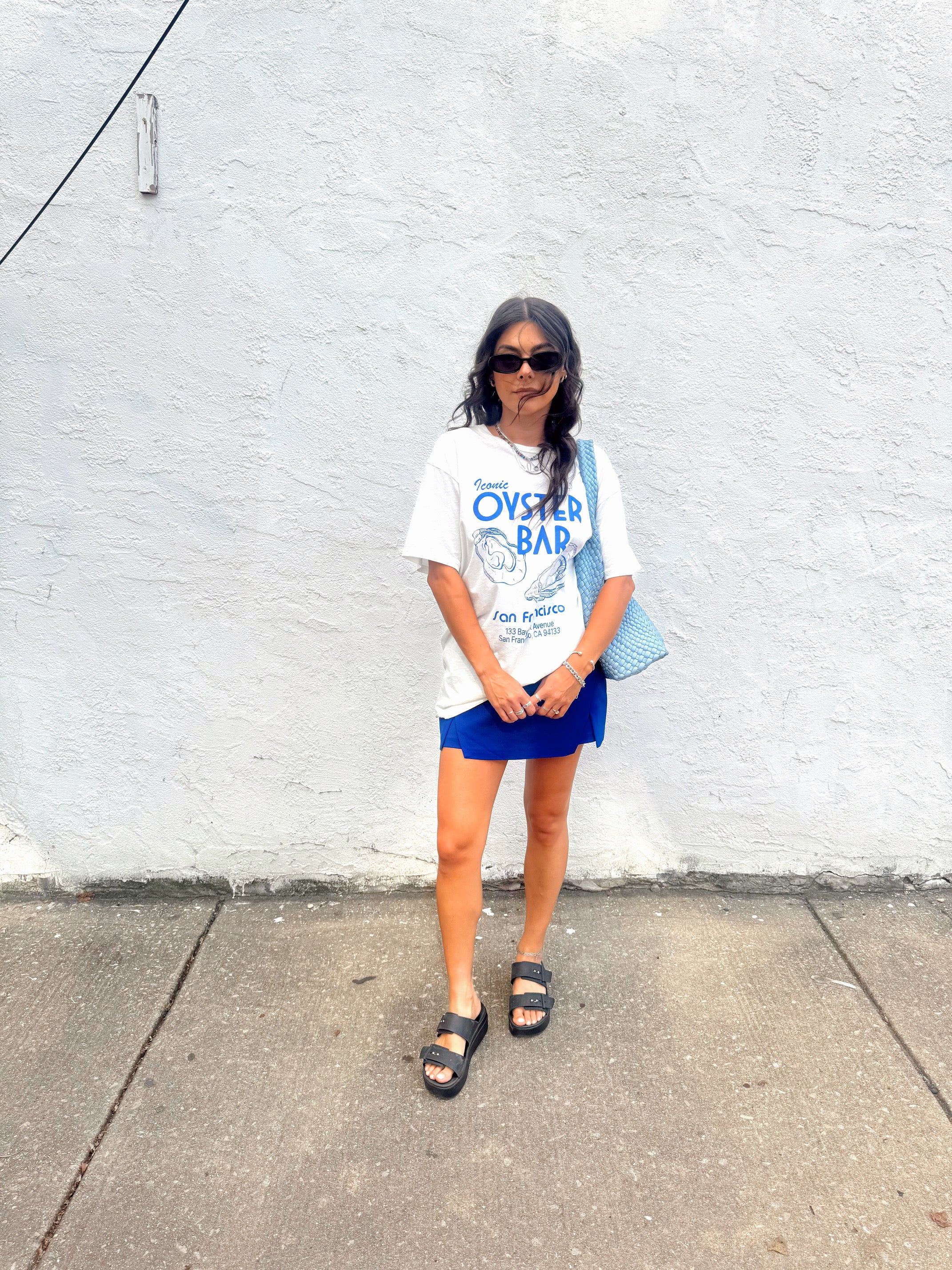 Cut Out Mini Skort - Cobalt Blue