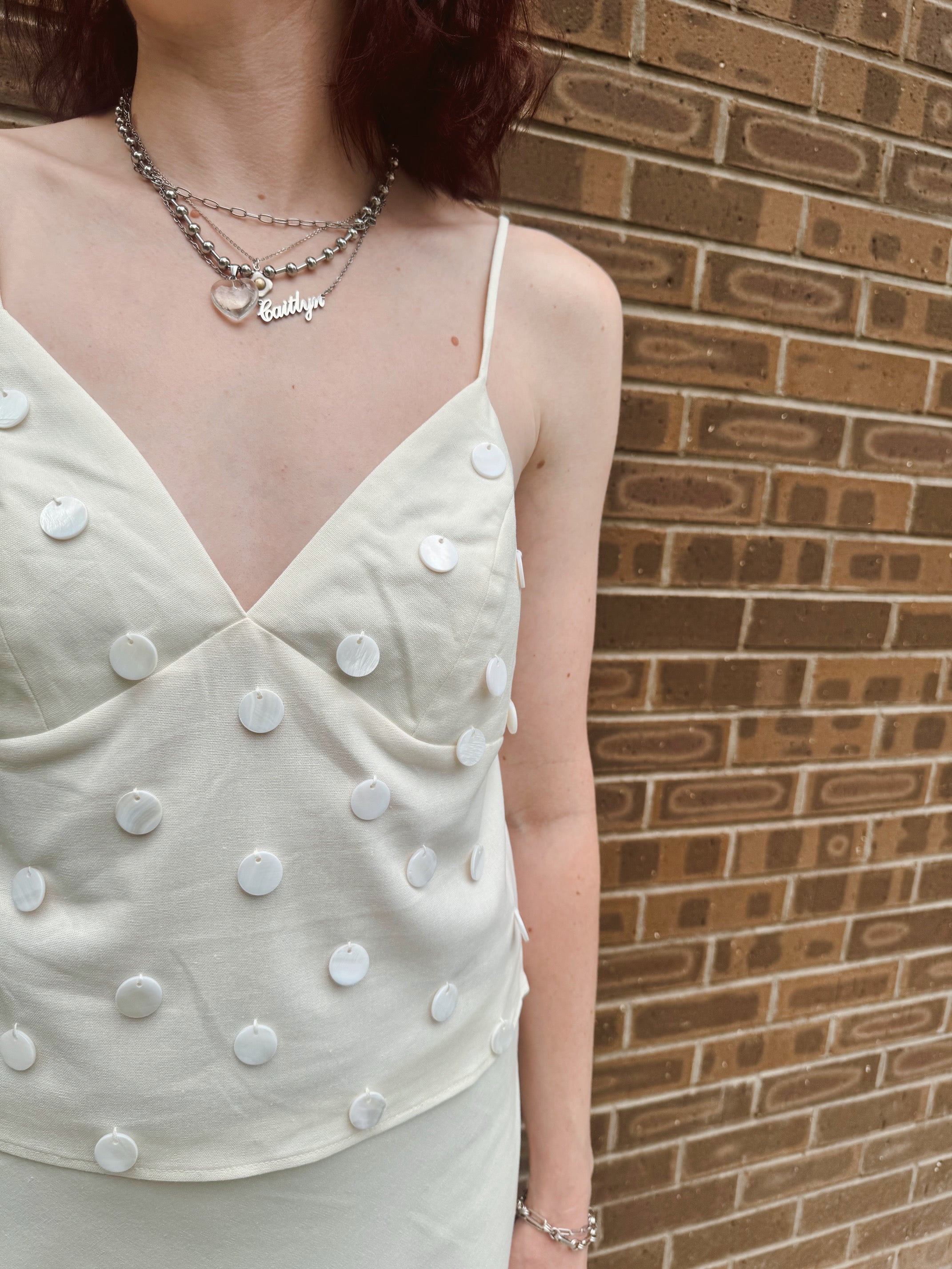 Khaki V Neck Tank Top