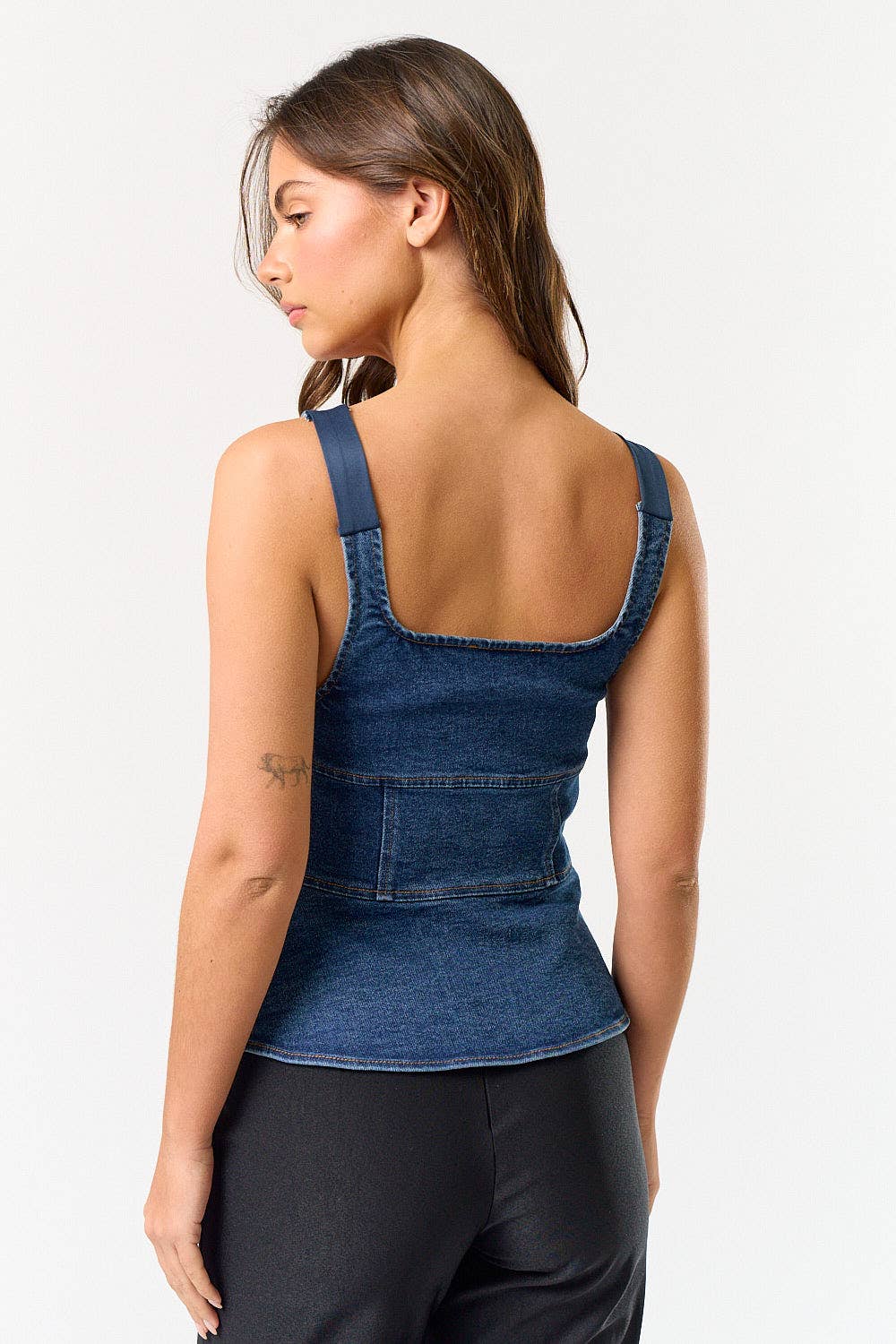 Denim Lace-Up Corset Top