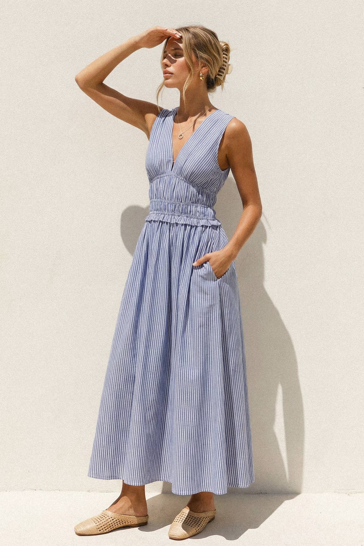 Campbell Striped Midi Dress