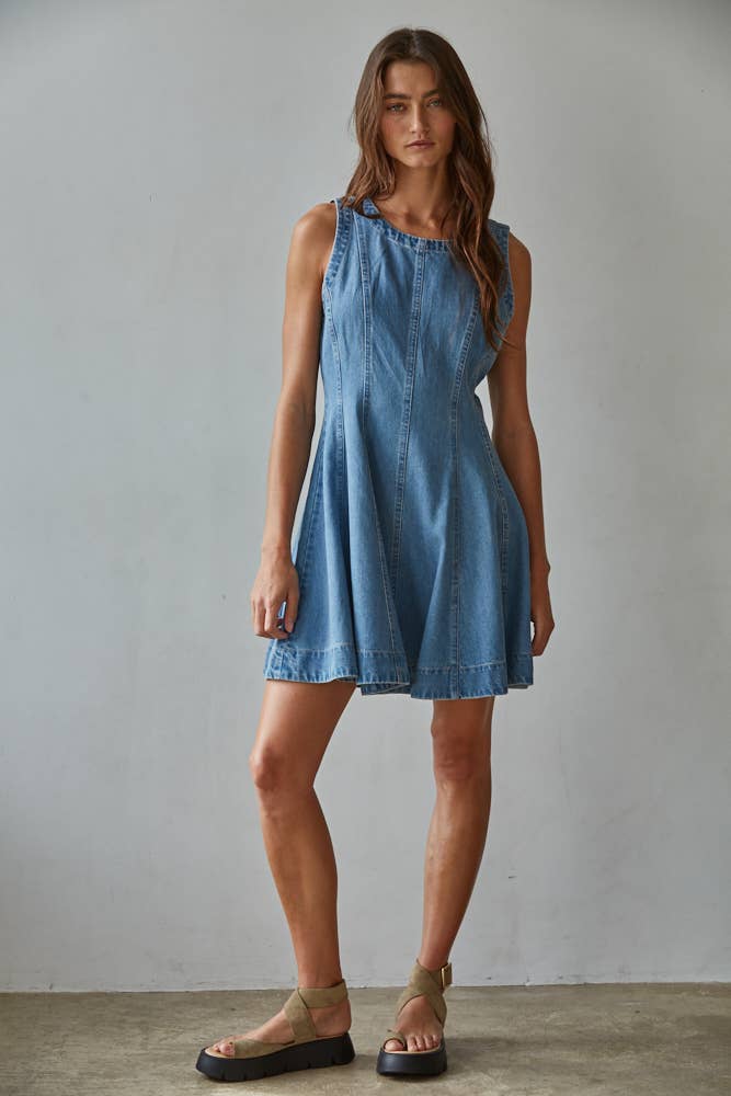 Denim Fit & Flare Mini