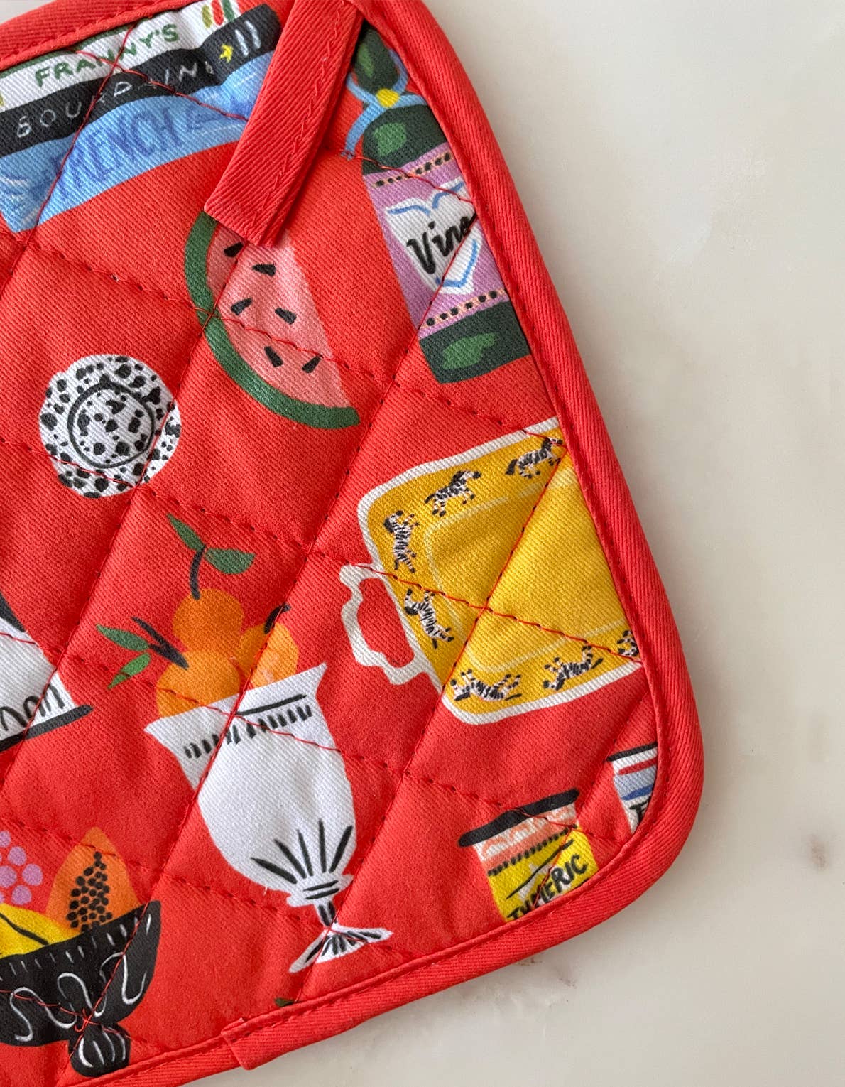 Kitchen Shelf Cotton Oven Mitt + Pot Holder Set