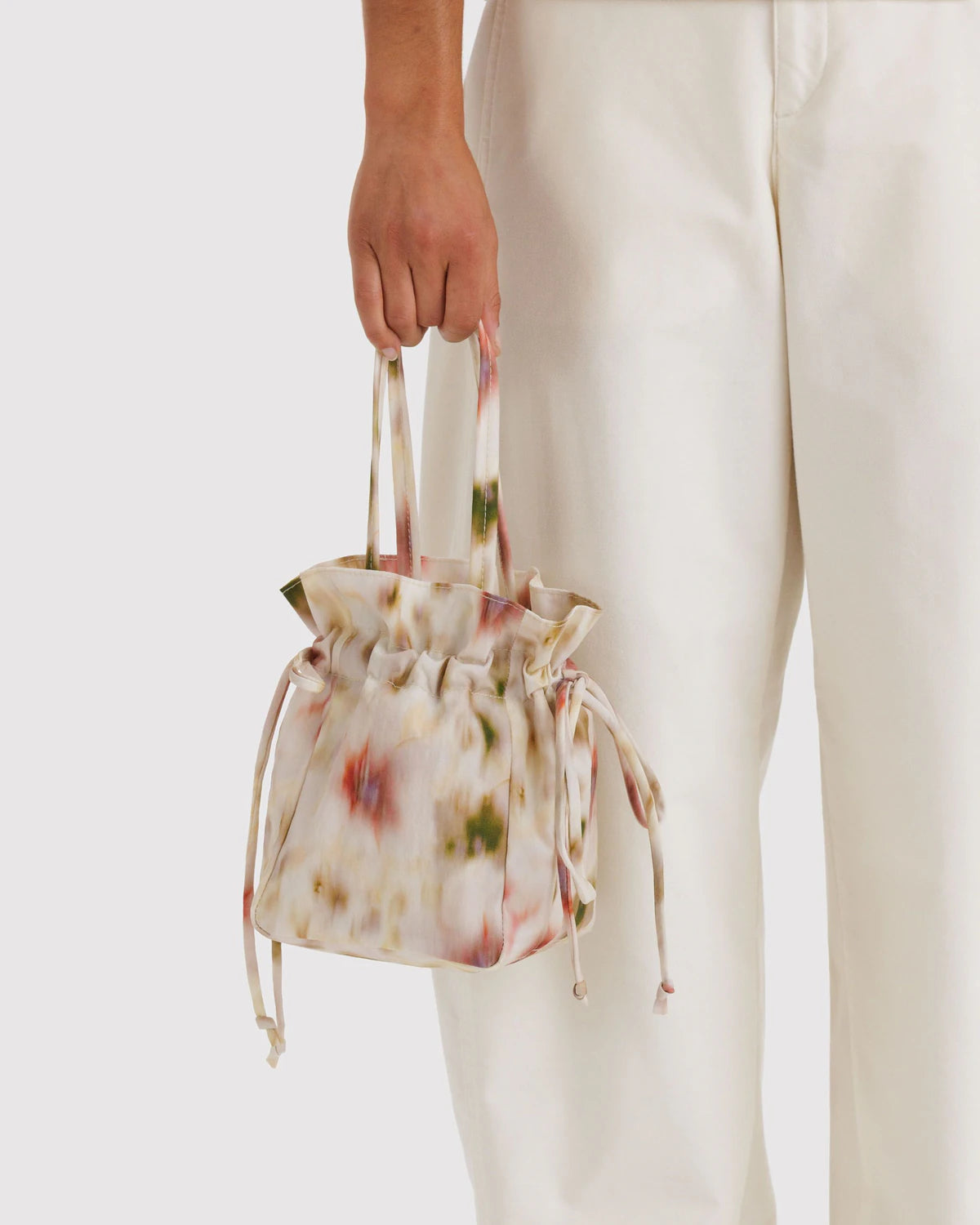 Nylon Drawstring Bag - Abstract Flower