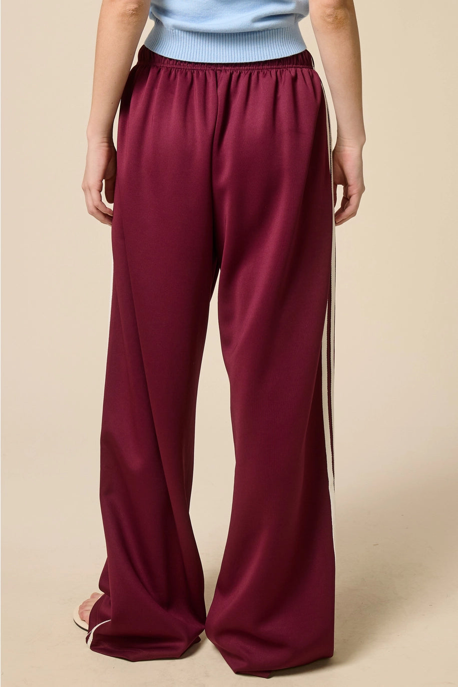 Wide Leg Track Pants with Side Stripes