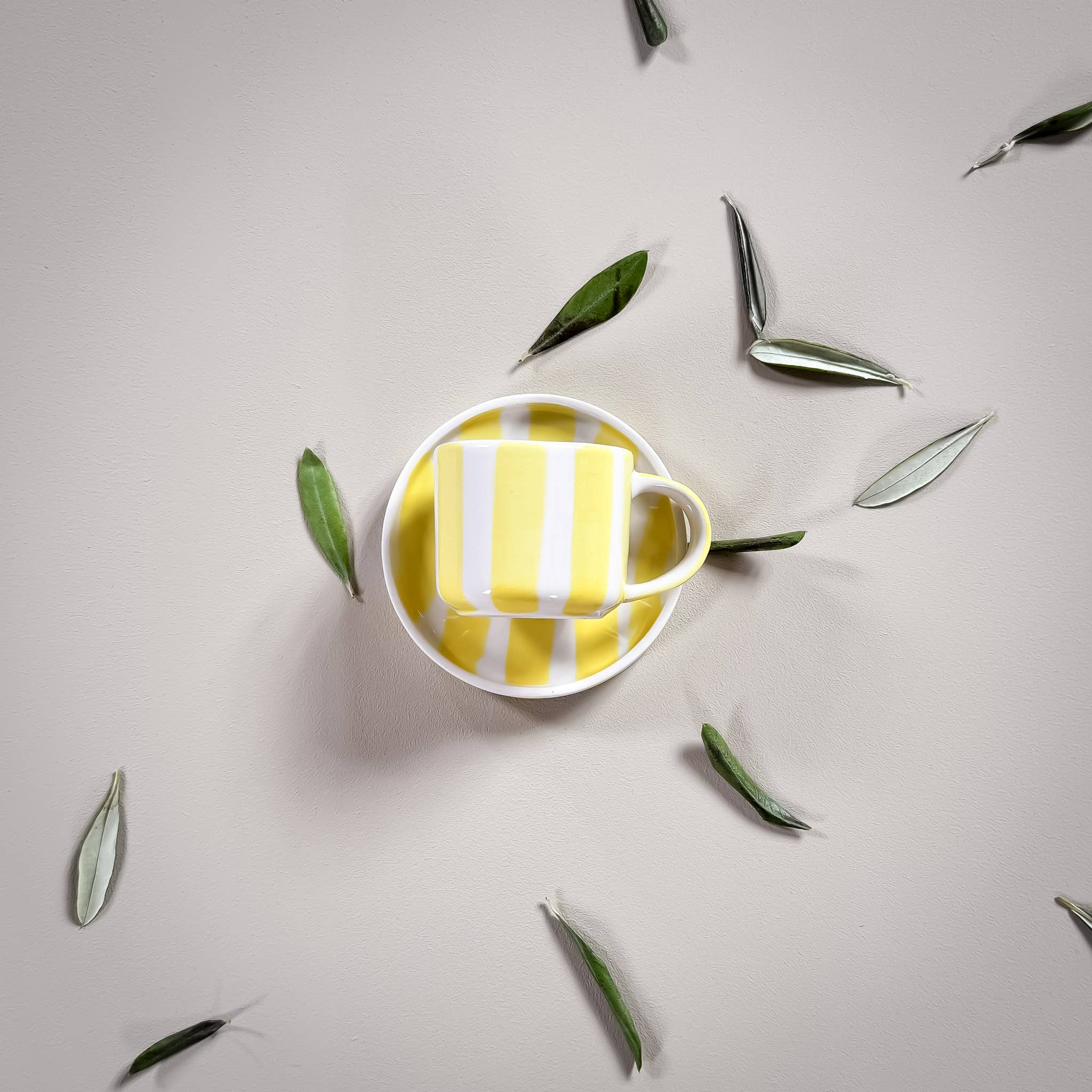 Espresso Stripes Cups - beach yellow (set of 2 - 4 pieces)