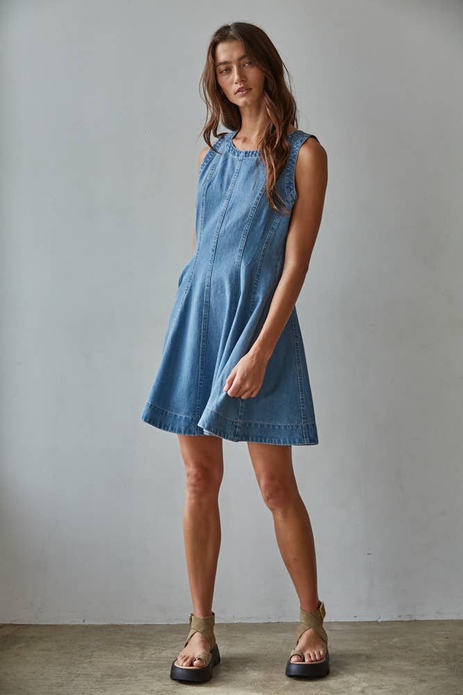 Denim Fit & Flare Mini