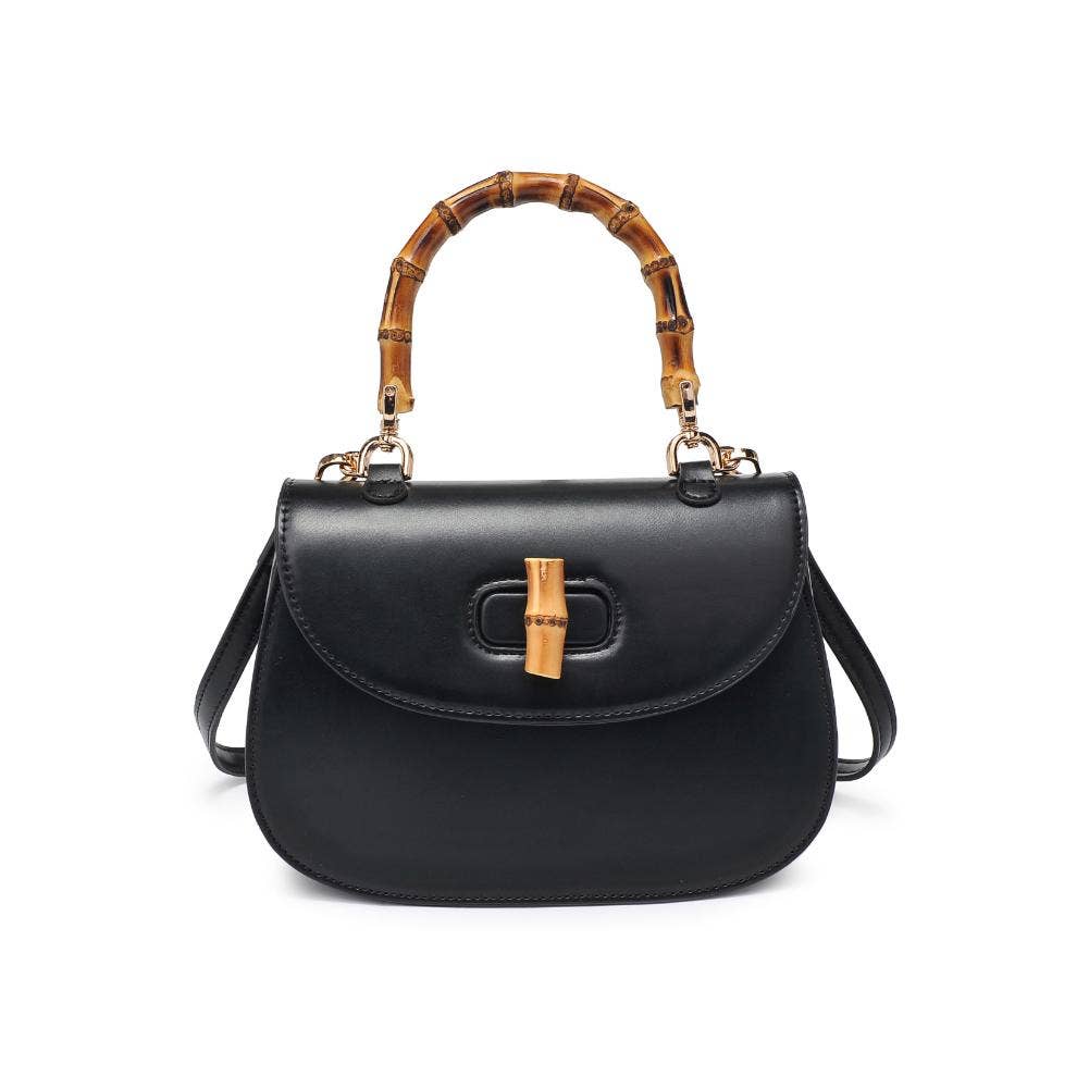 Bamboo Top Handle Crossbody - Black