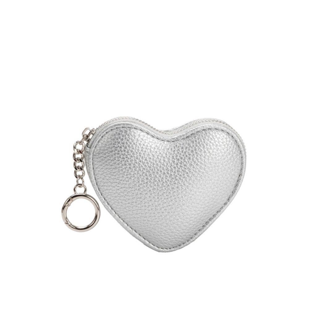 Puffy Heart Silver Coin Purse Charm