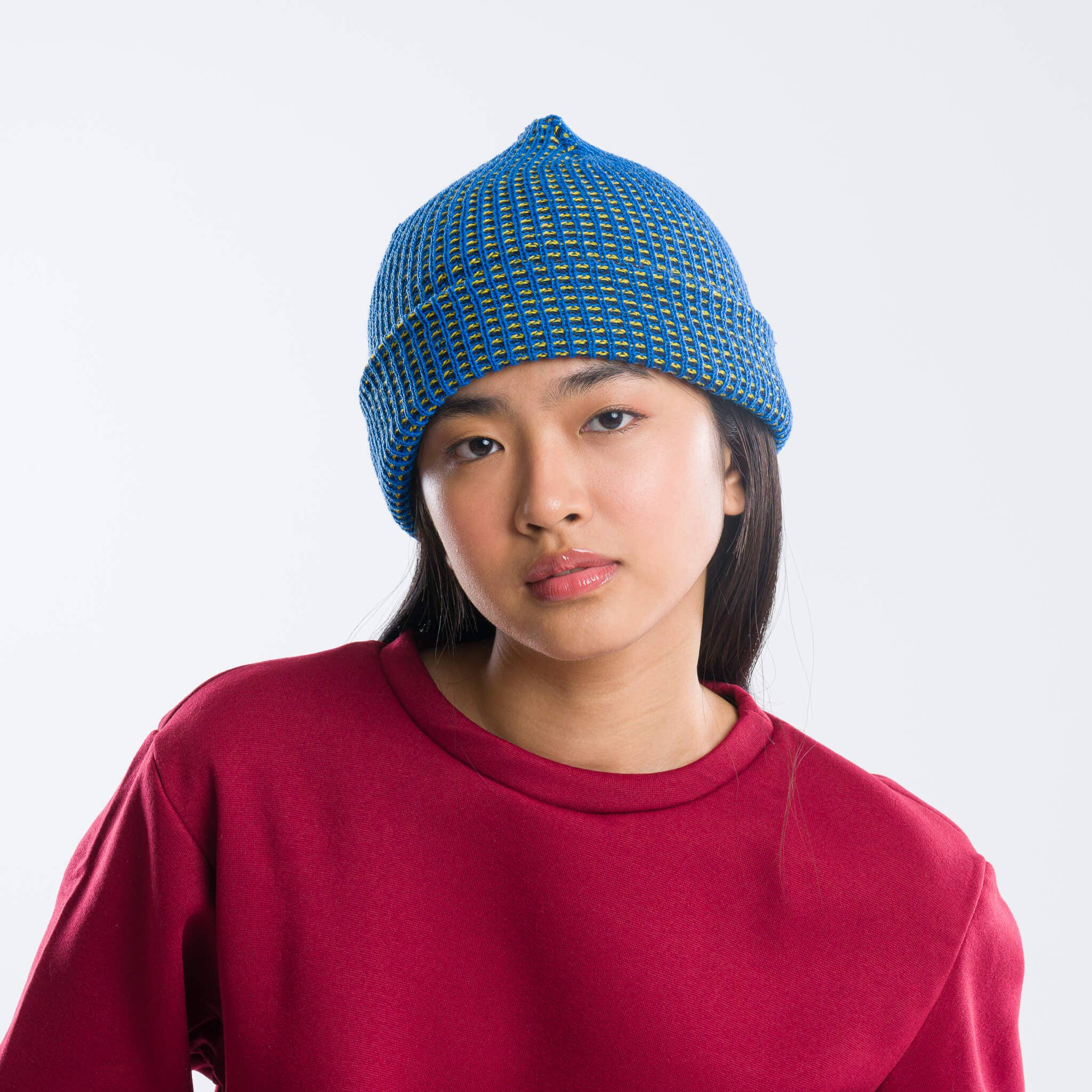 VERLOOP | knits - Simple Grid Knit Beanie - Cobalt - Downerss