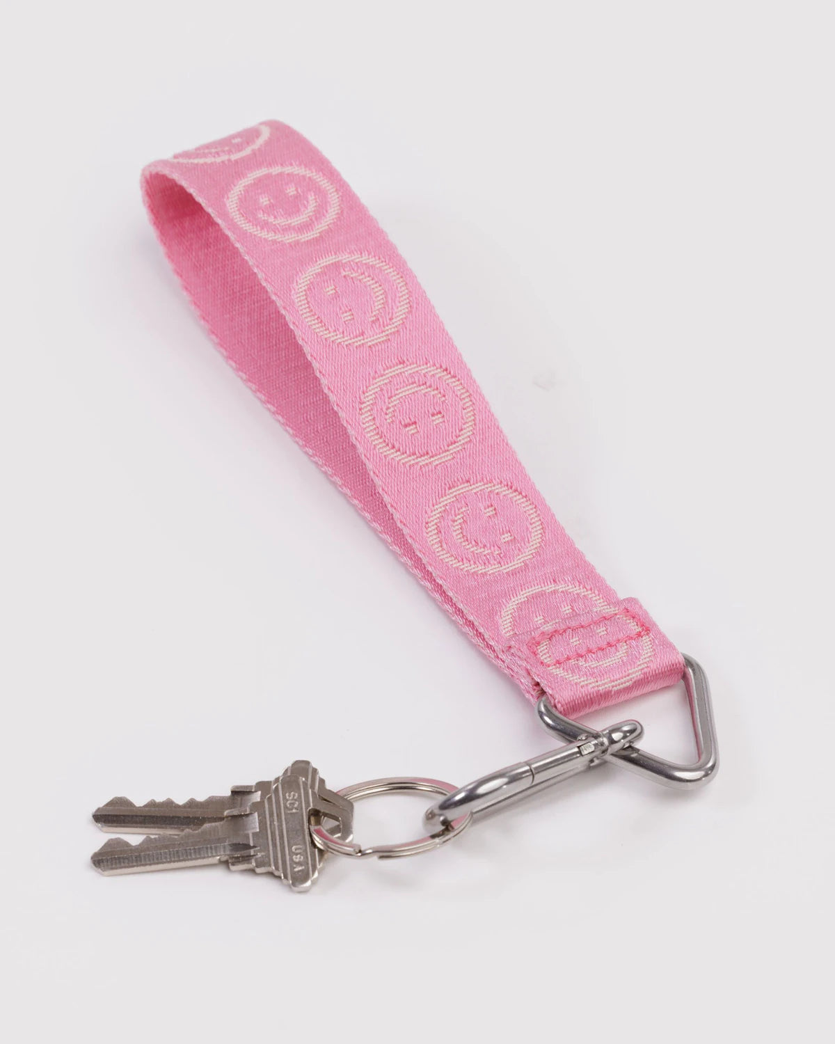Baggu Logo Keychain - Pink Happy