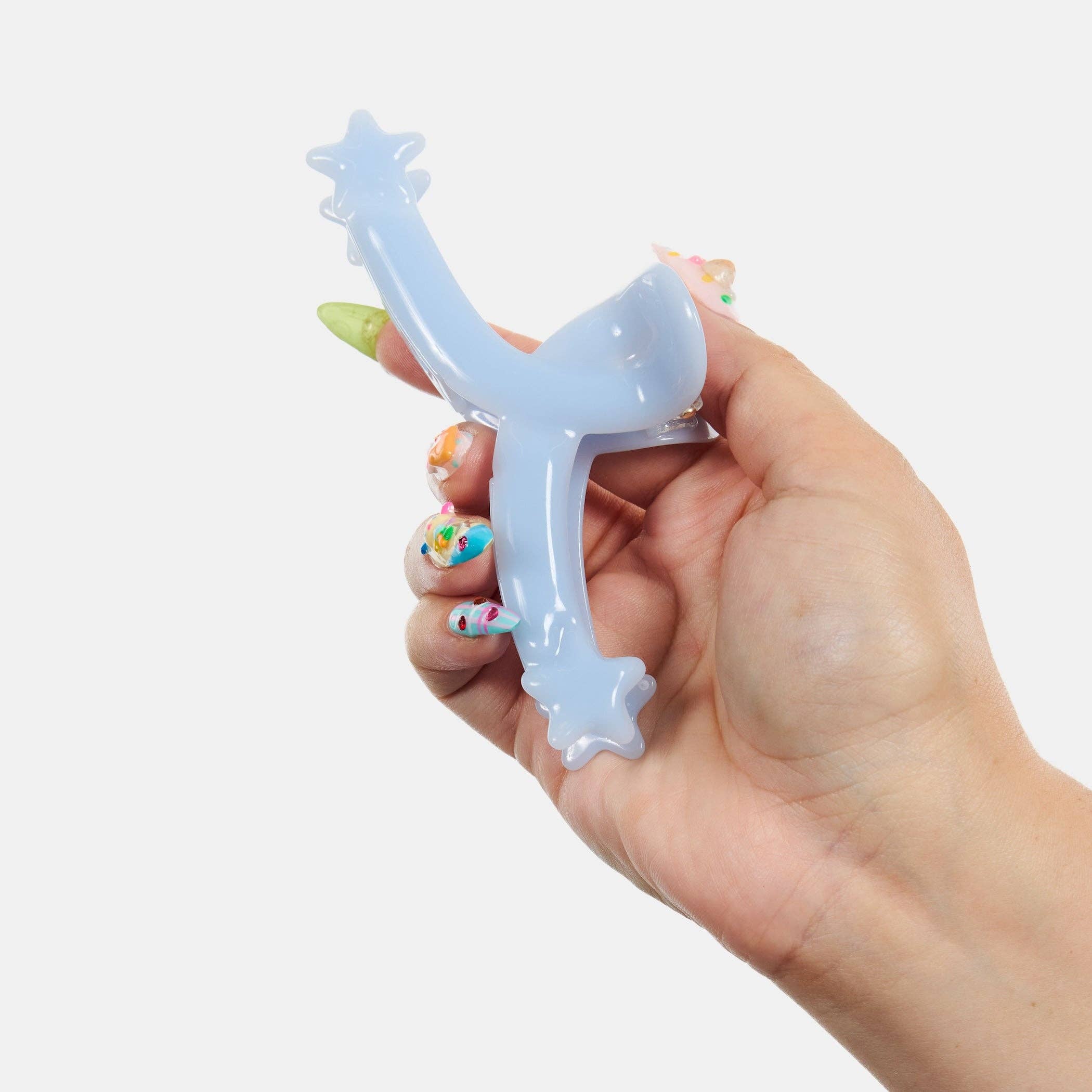 Single Star Loop Claw in Baby Blue