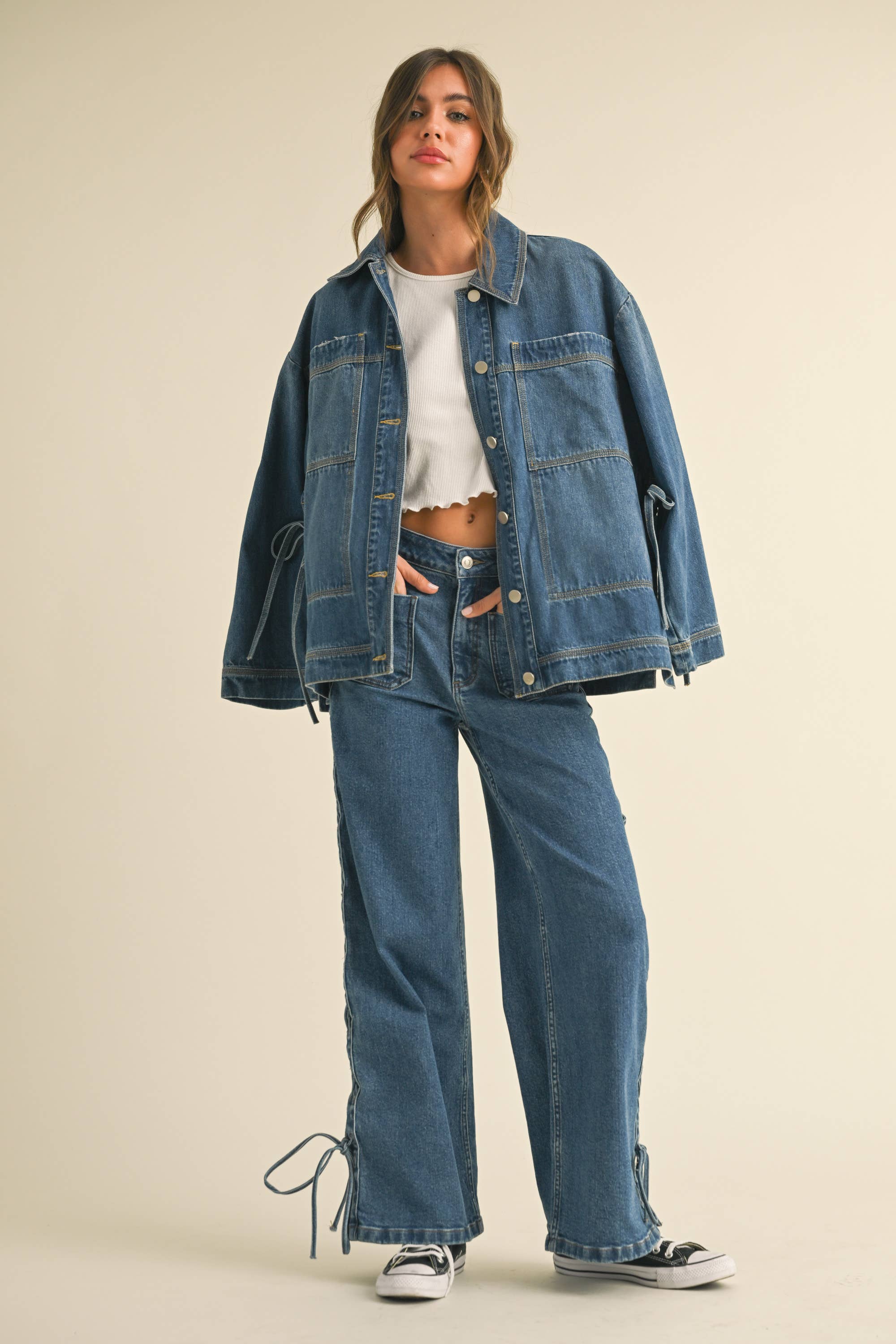 Tie Side Denim Jacket
