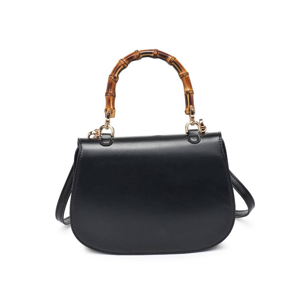 Bamboo Top Handle Crossbody - Black