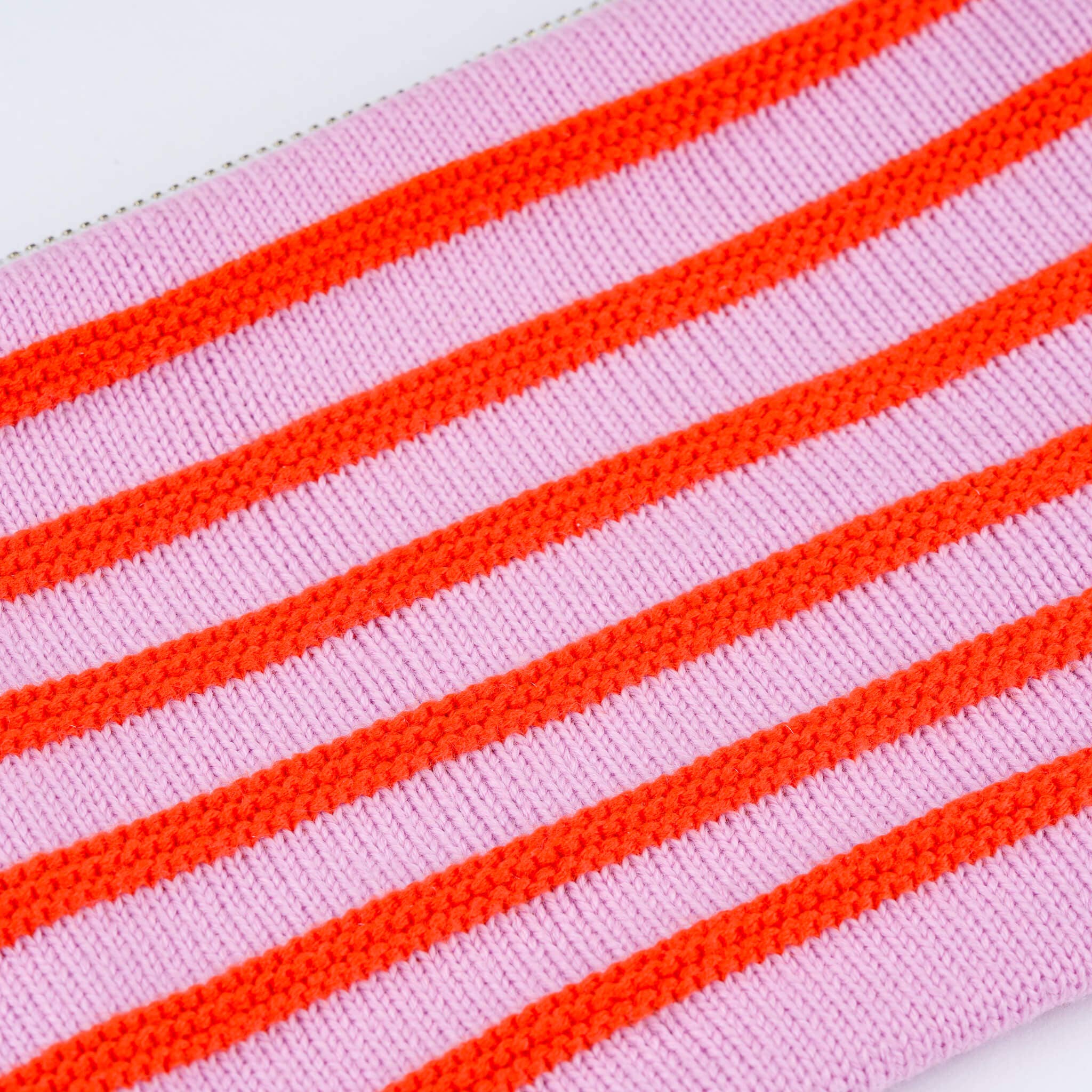 Super Stripe Knit Pouch: Poppy Lilac