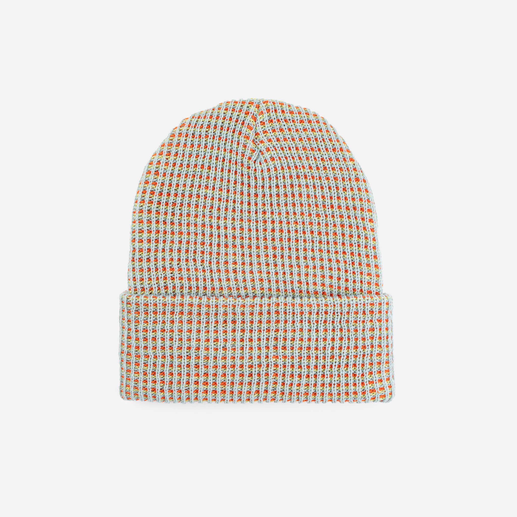 Simple Grid Knit Beanie: Stone Blue