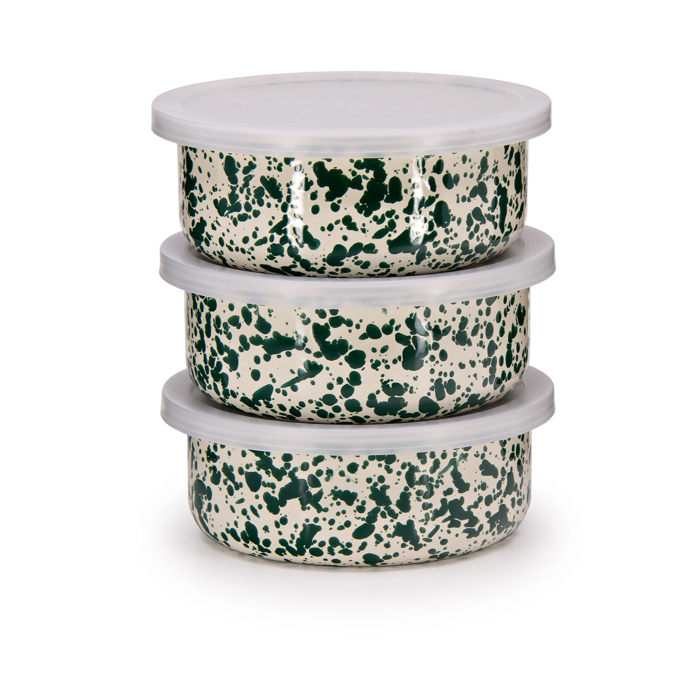 Splatter Enamelware Storage Bowl - Green // ONE BOWL