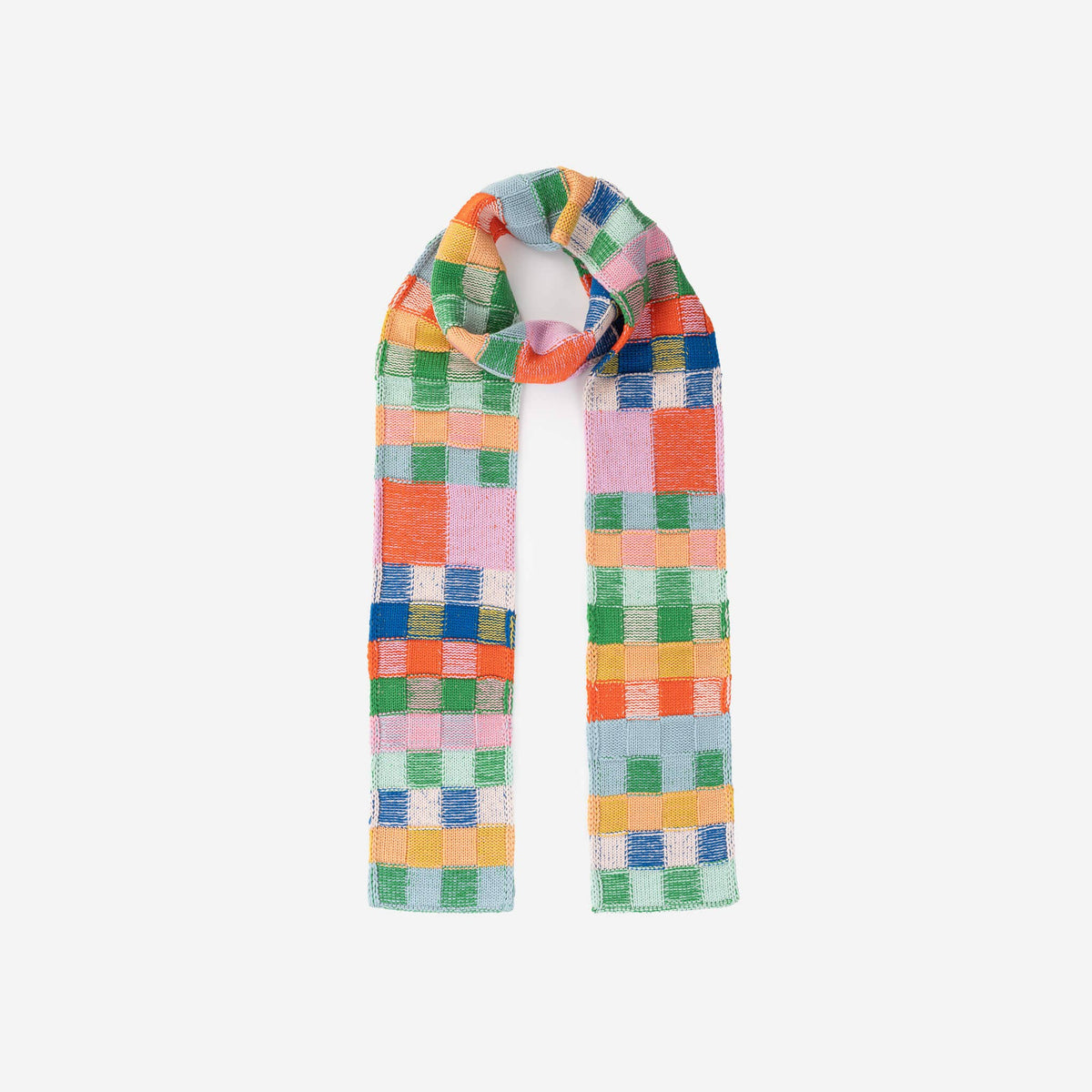 Mosaic Plaid Skinny Scarf