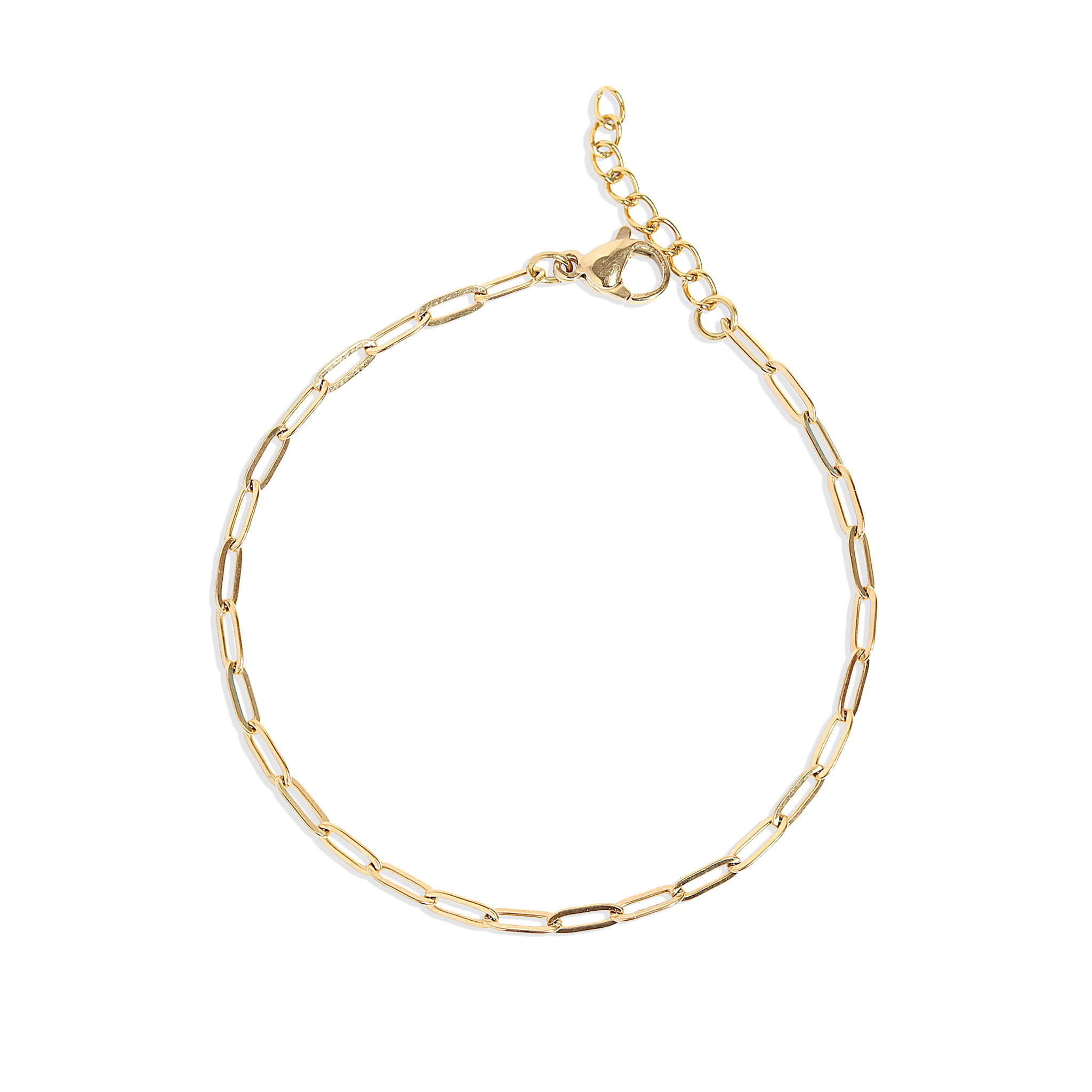 Gold Plated Mini Paperclip Chain Bracelet