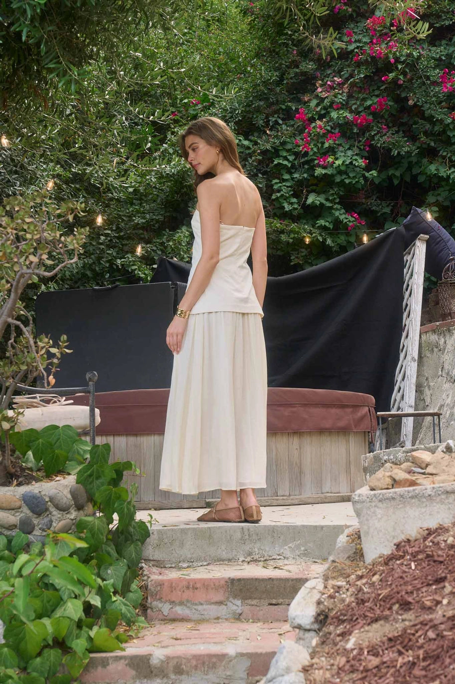 Strapless Longline Midi Dress