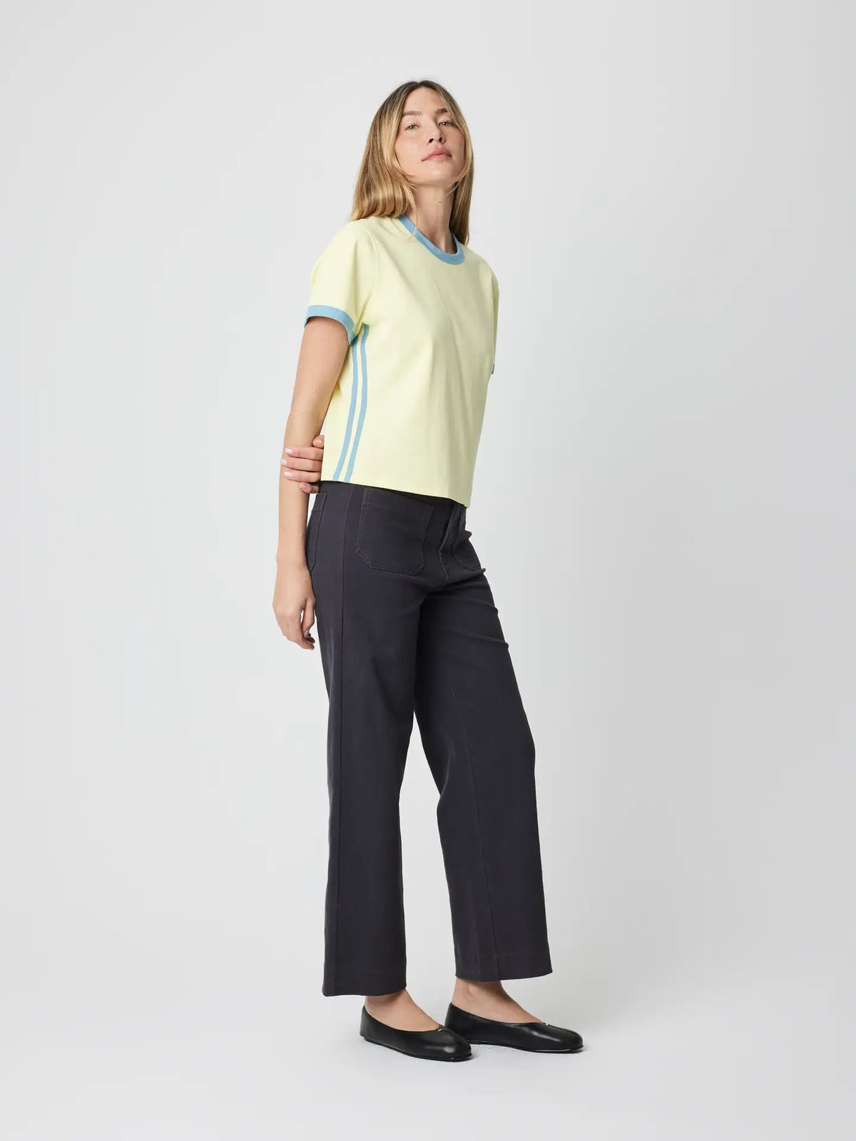 The Cait Top - Yellow/Blue