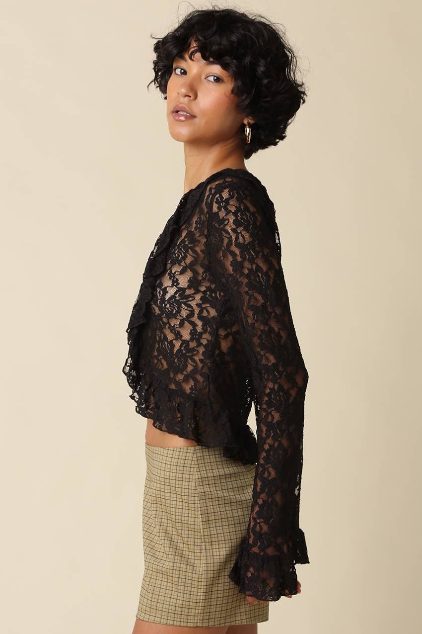 Melany Lace Ruffle Top