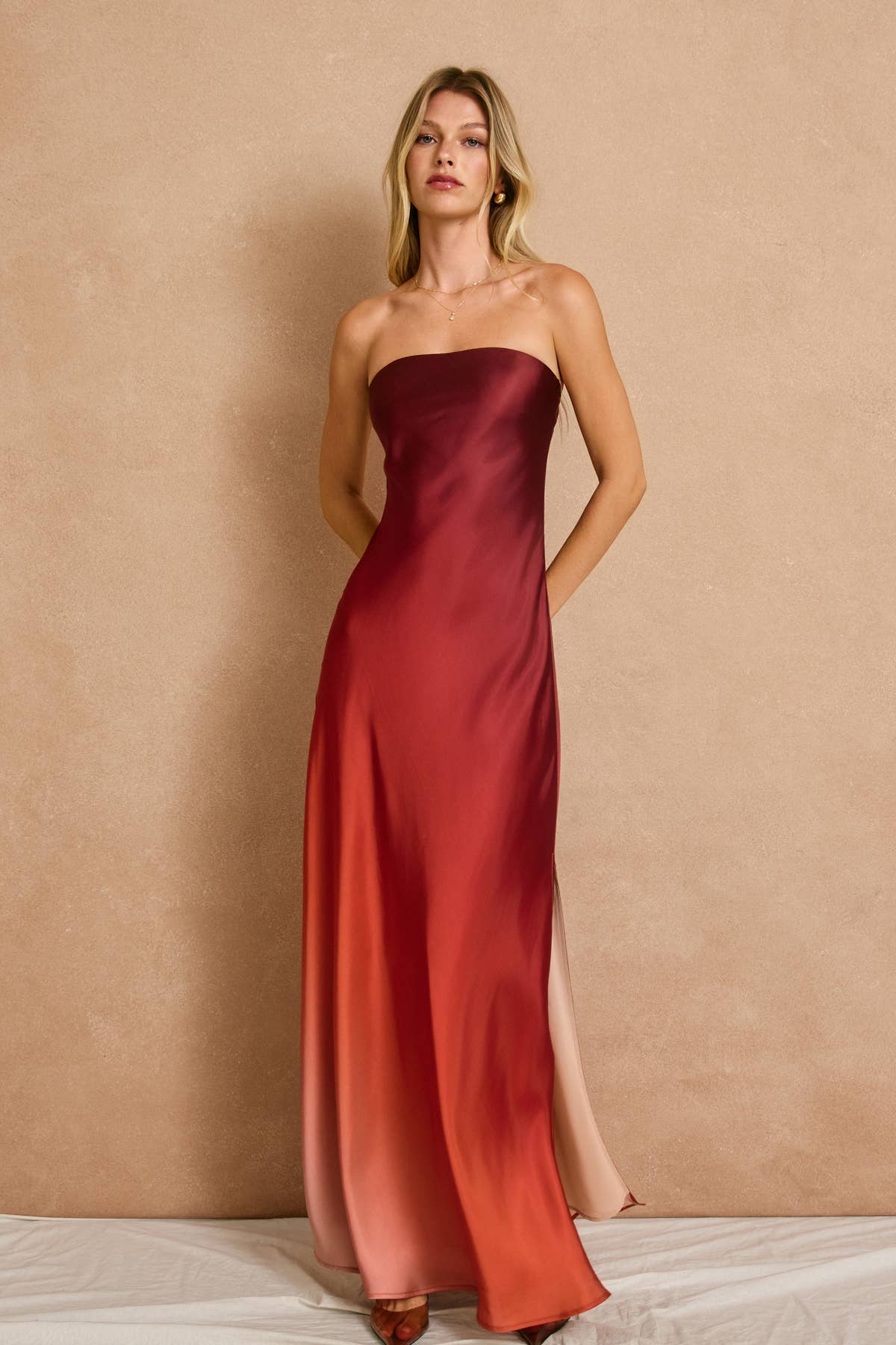 strapless open back dress Portland Plaid Red Women's Dress – Classic Whimsy main image 1