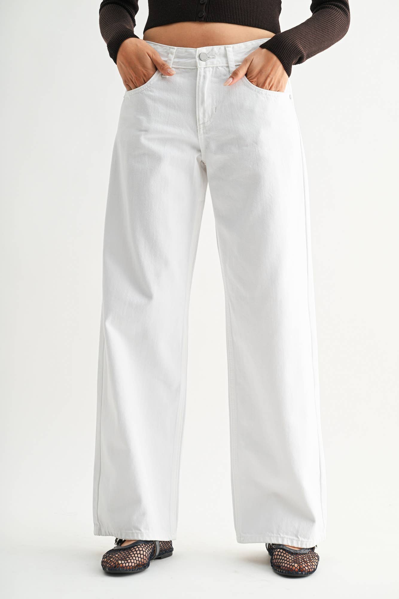 White Baggy Wide Leg Jean