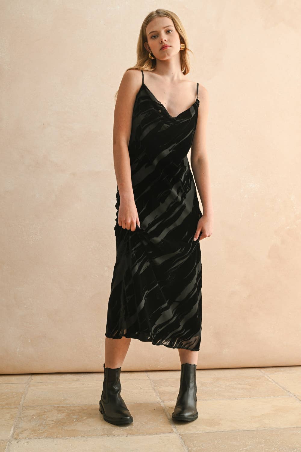 Velvet Textured Maxi Dress