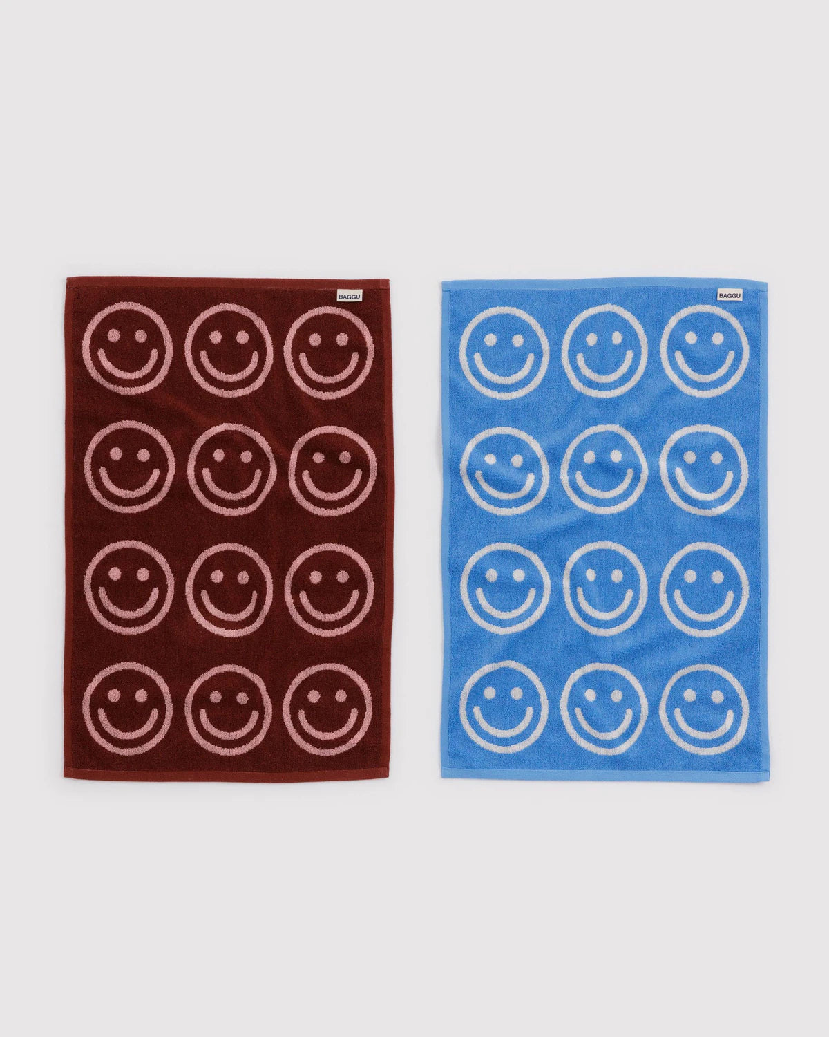 Hand Towel Set - Sky Blue and Blush Happy