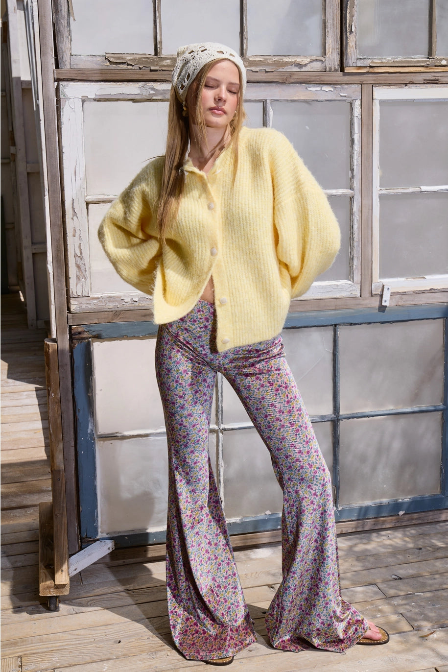 Balloon Sleeve Knit Cardigan - Butter