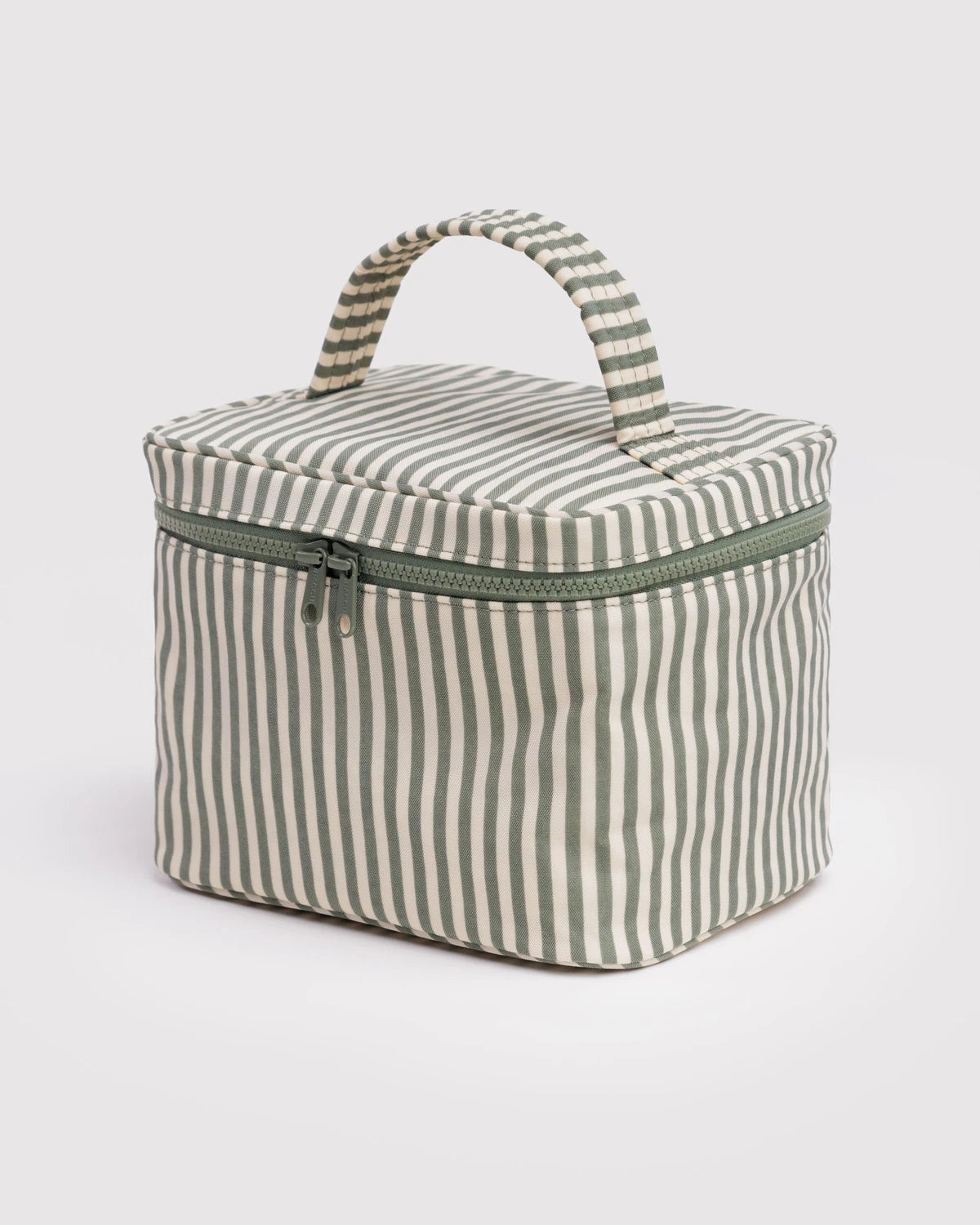 Large Cosmetic Case - Sage Stripe