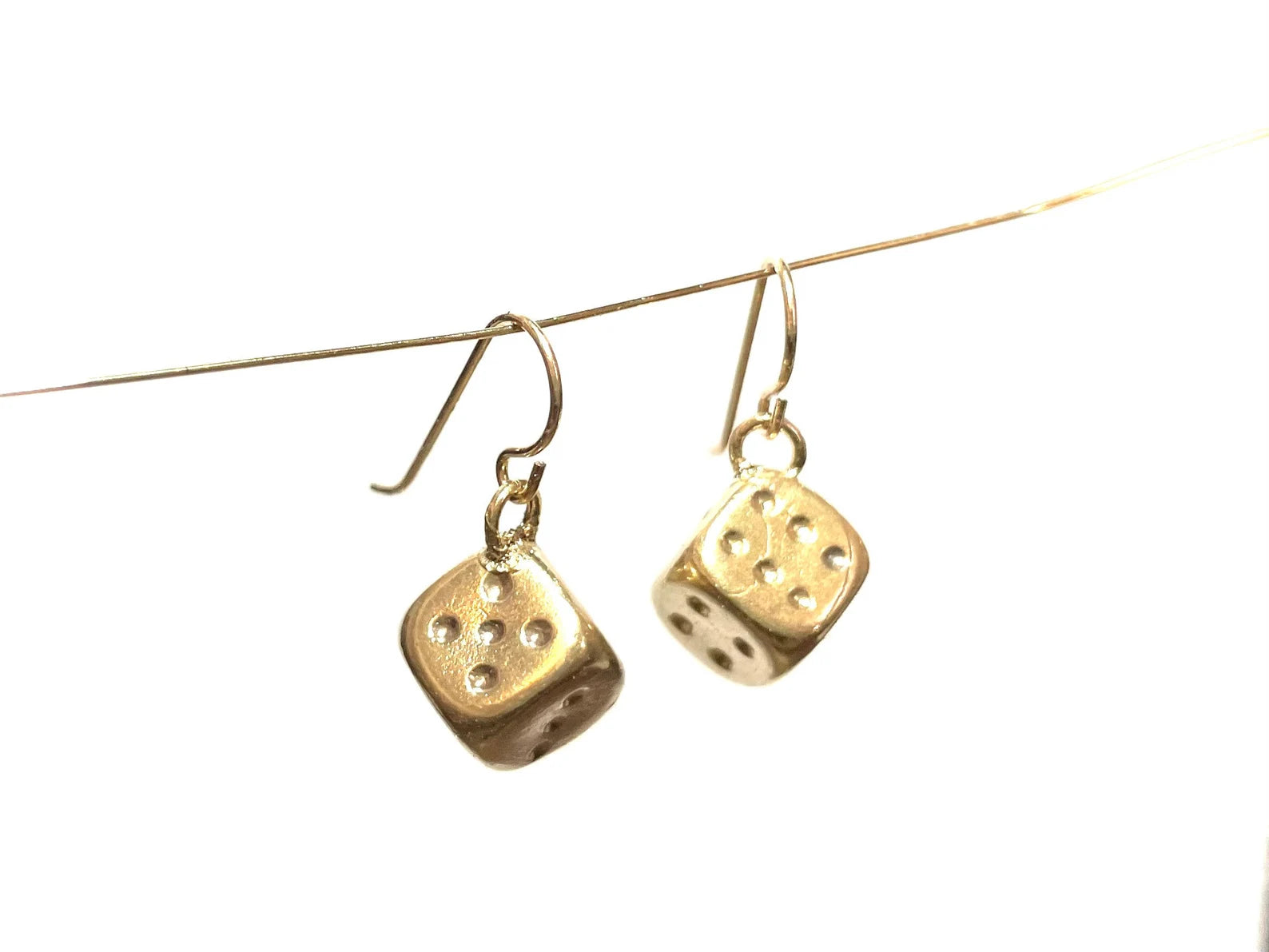 Dice Earrings - Gold