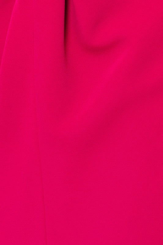 Twist Detail Magenta Midi Dress