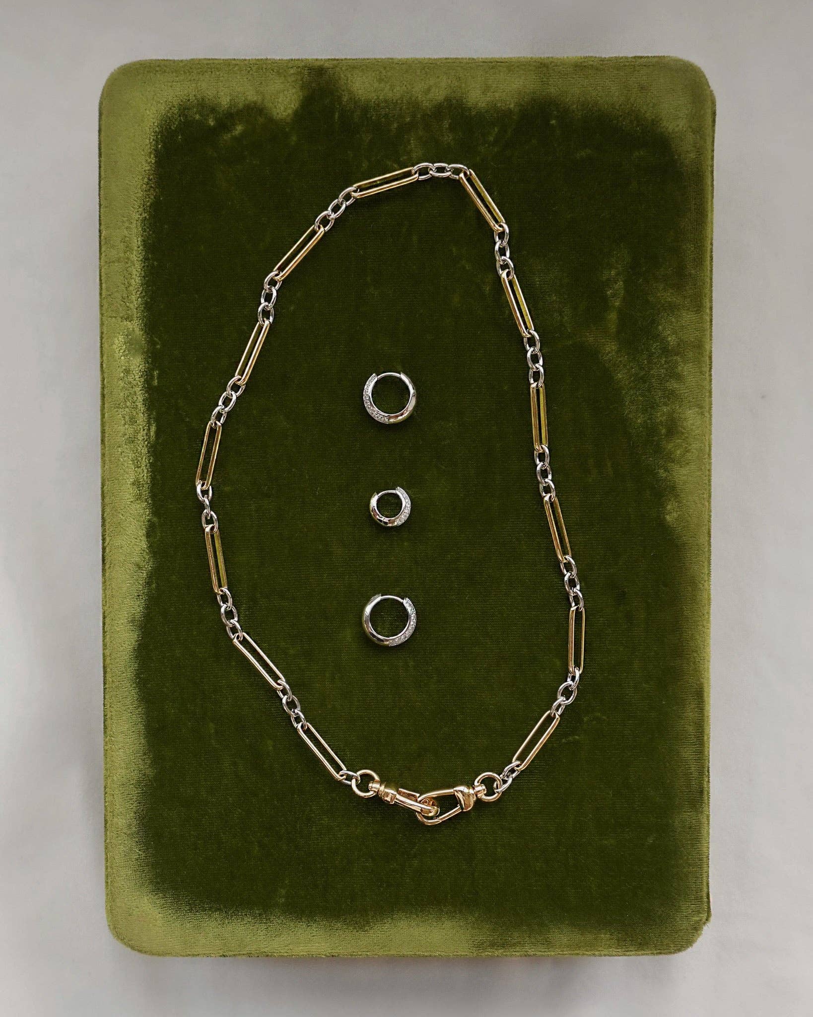 Petite Corey Pave Hoops - silver