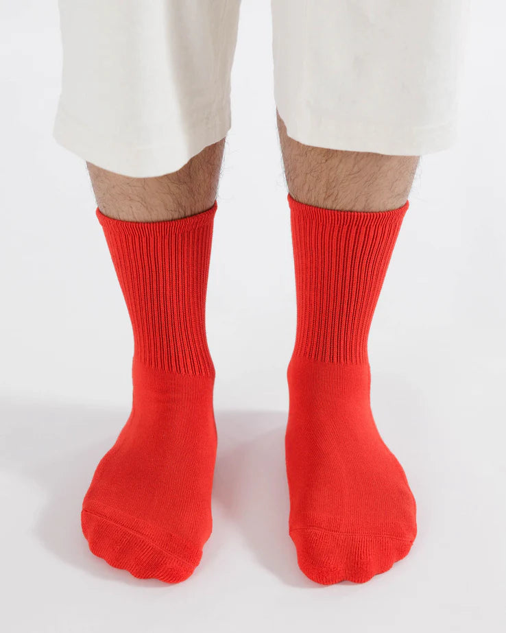 Ribbed Socks - Candy Apple Red