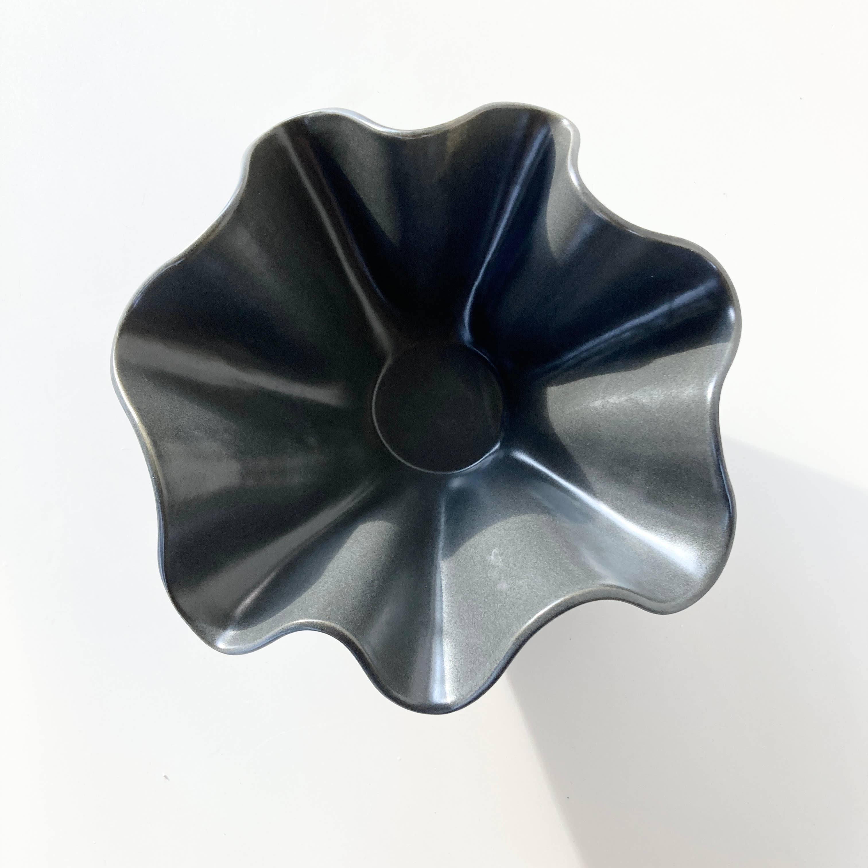 Satin Charcoal Handkerchief Trinket Bowl 