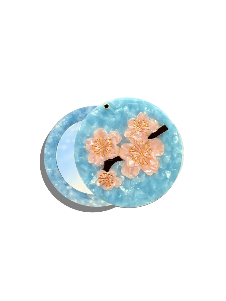 Hand-painted Cherry Blossom Compact Mirror