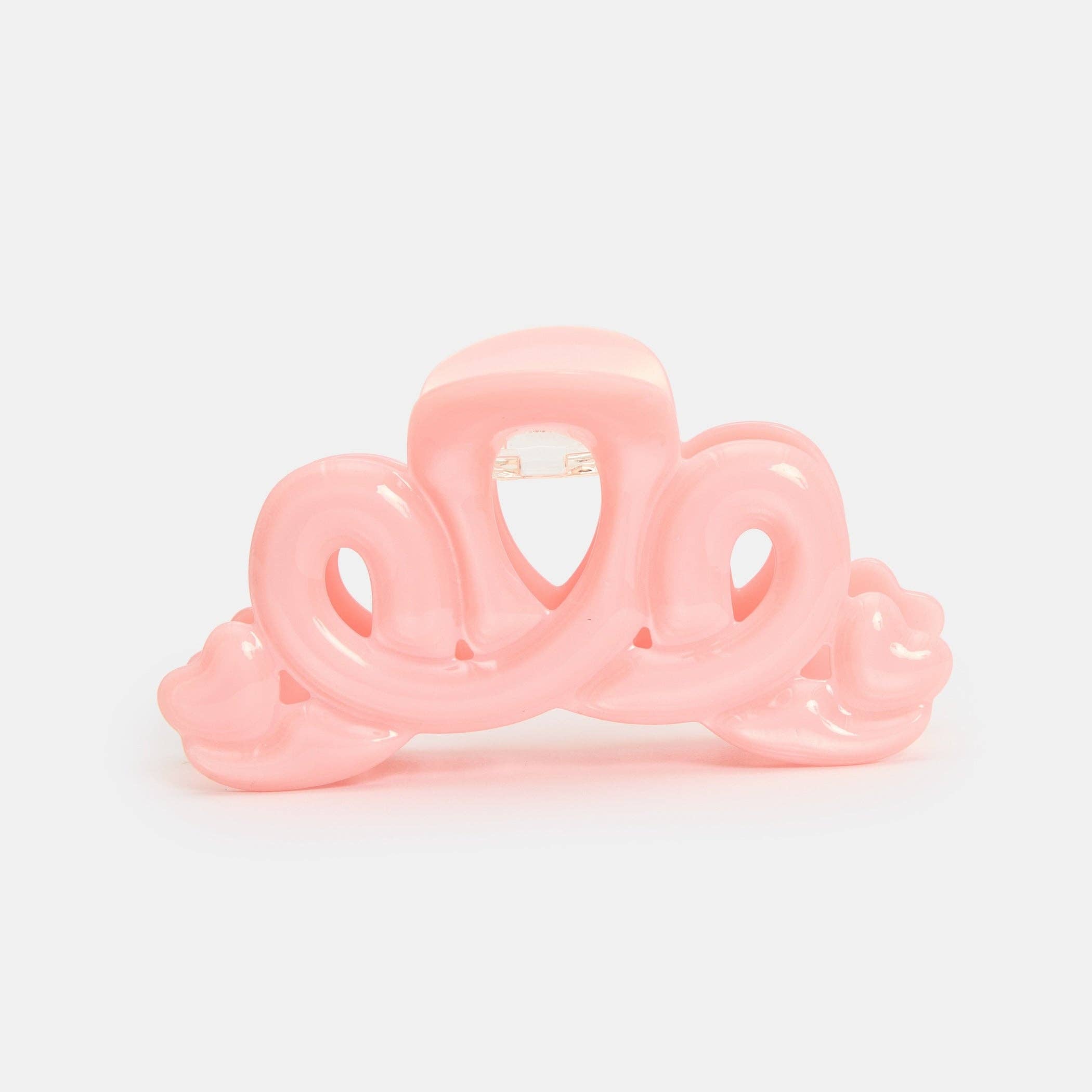 Large Heart Loop Claw in Pink