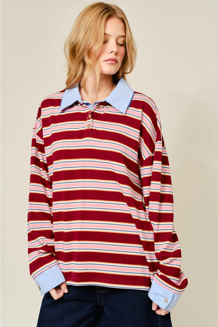 Striped Twofer Polo