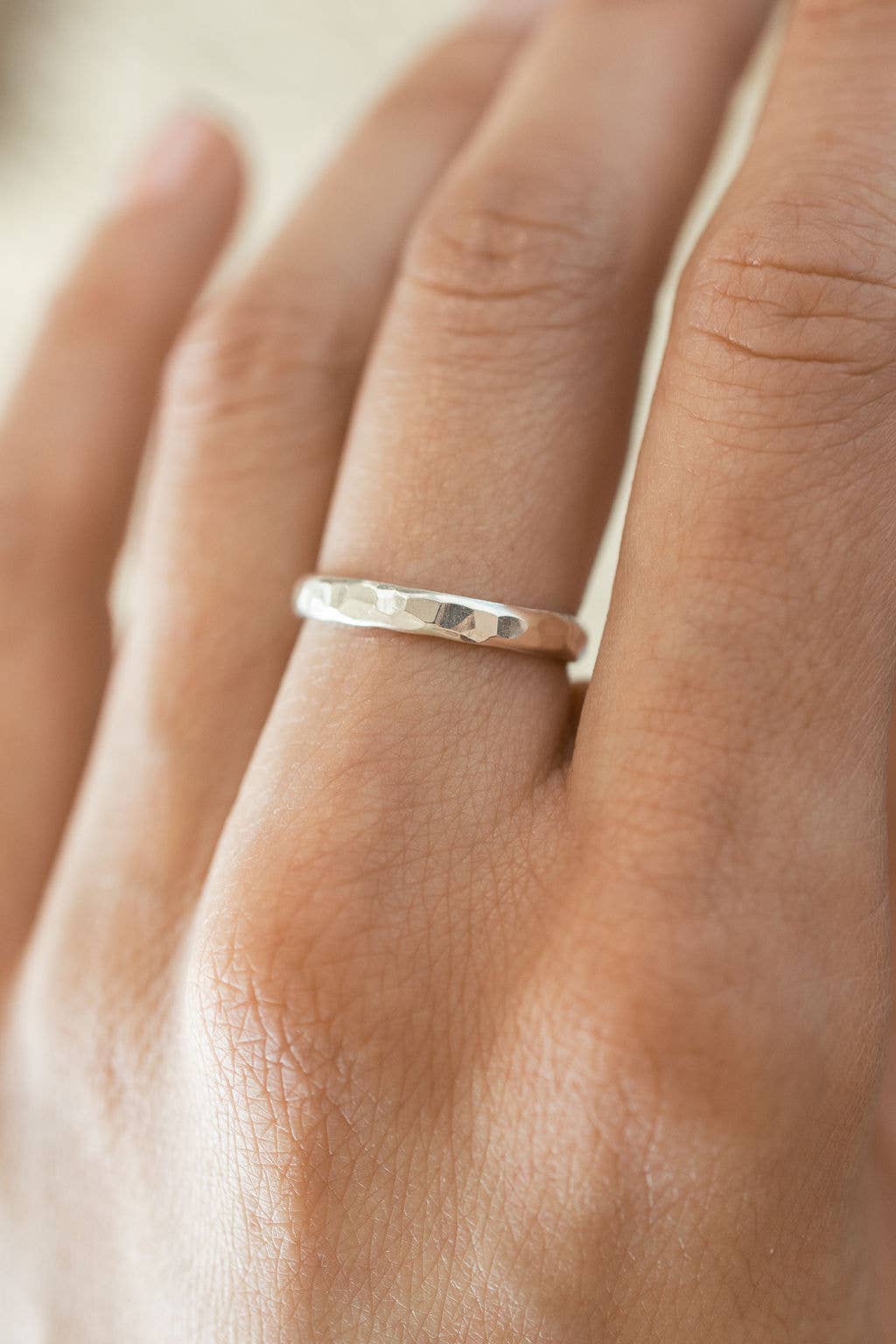 Thick Hammered Ring