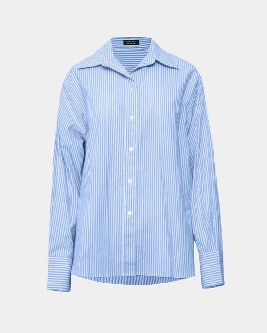 Manhattan Striped Cotton Shirt - Blue